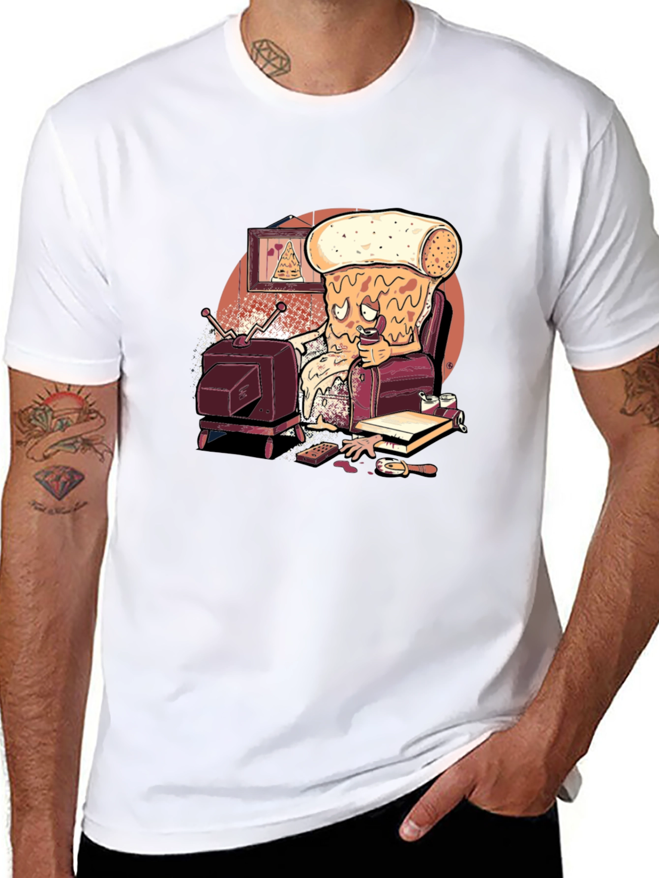 Pizza Slice Couch Potato Graphic Tee