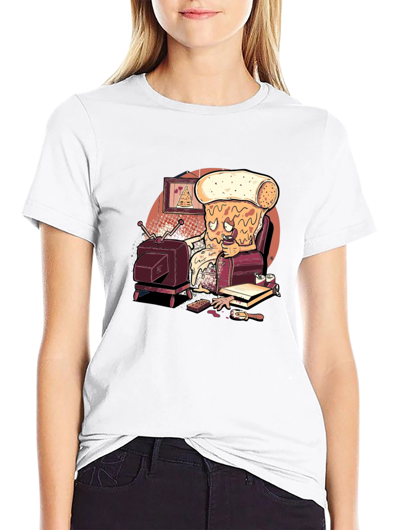 Pizza Slice Couch Potato Graphic Tee