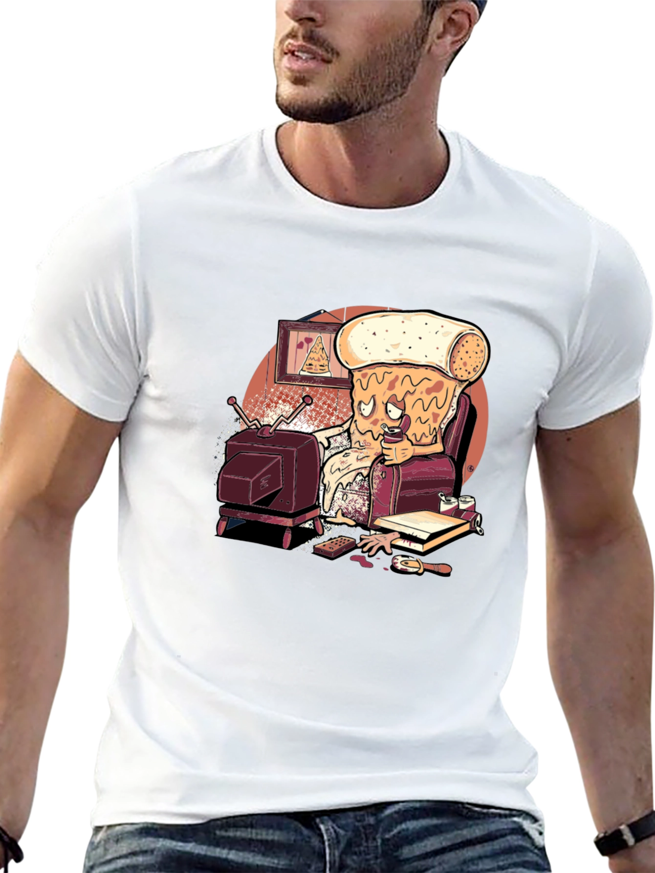 Pizza Slice Couch Potato Graphic Tee