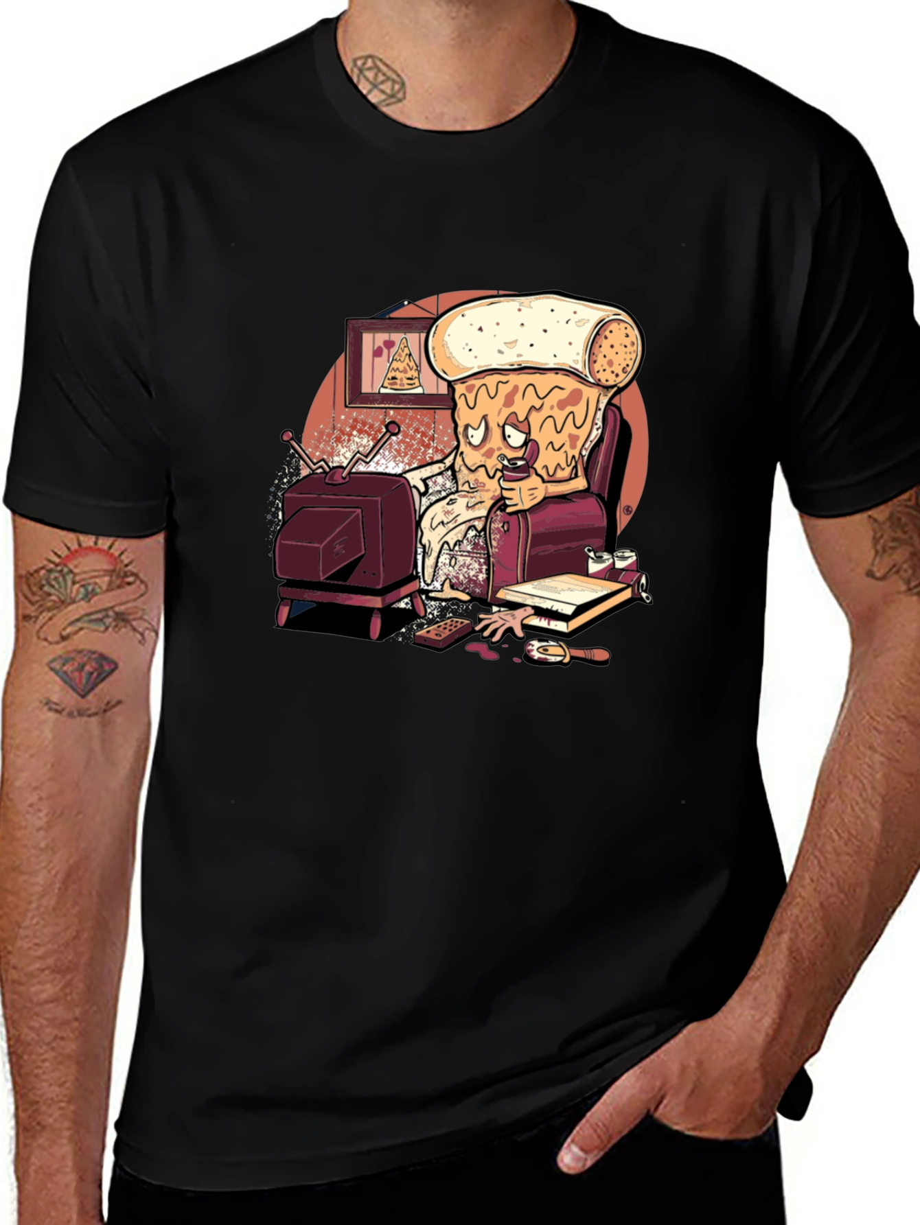 Pizza Slice Couch Potato Graphic Tee