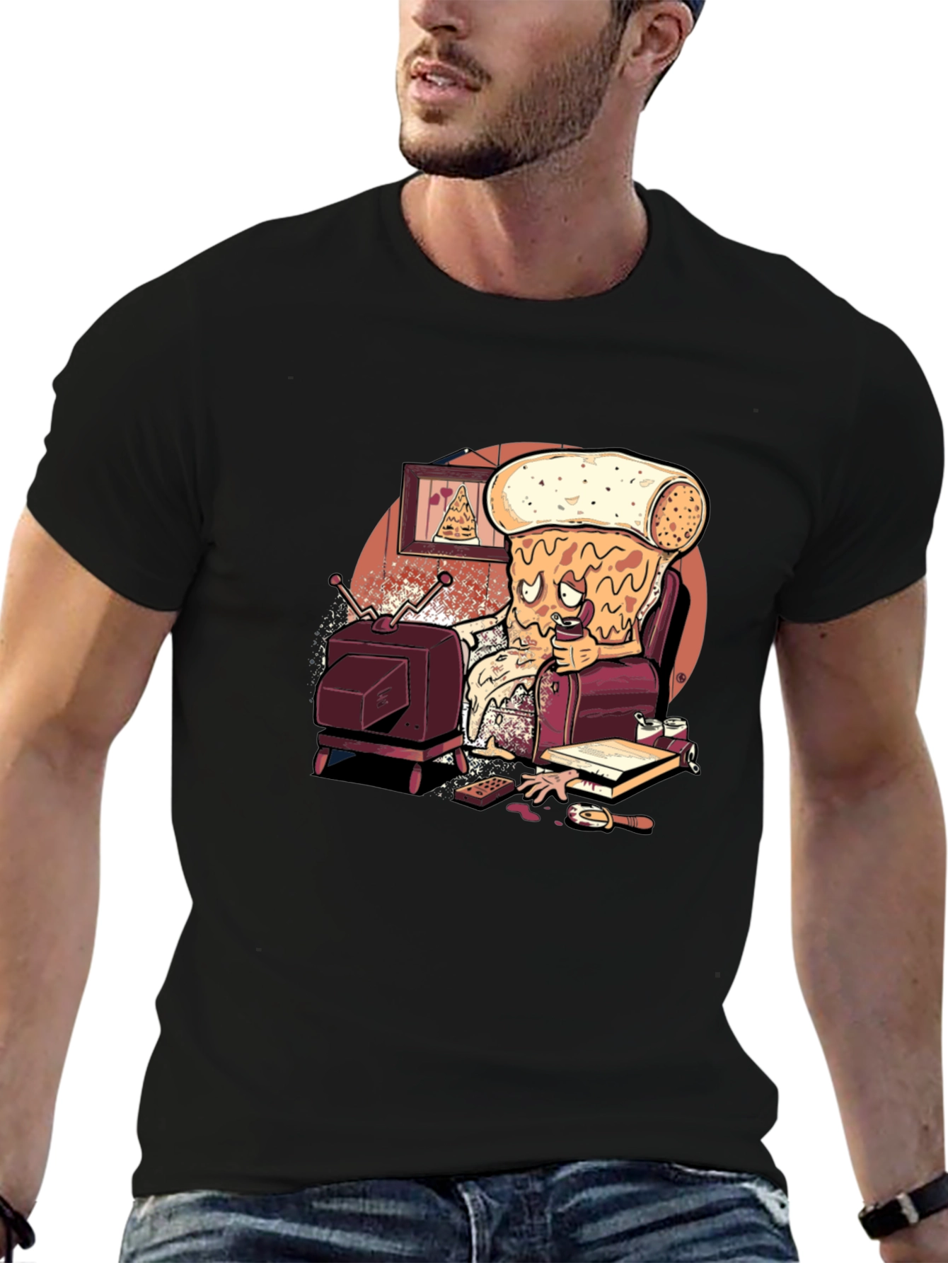 Pizza Slice Couch Potato Graphic Tee