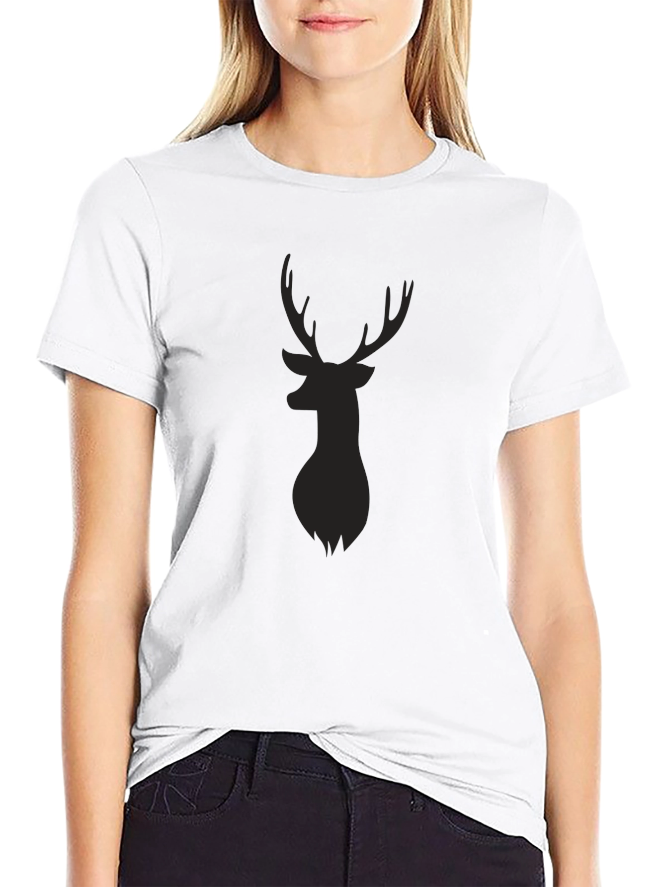 Mens Black Deer Silhouette T-Shirt
