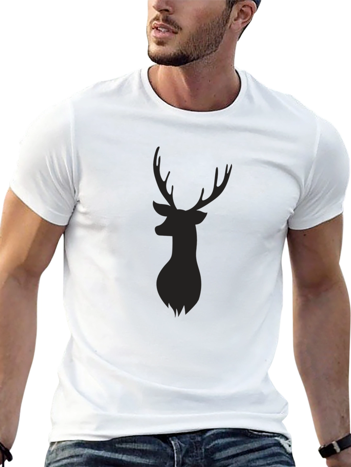 Mens Black Deer Silhouette T-Shirt