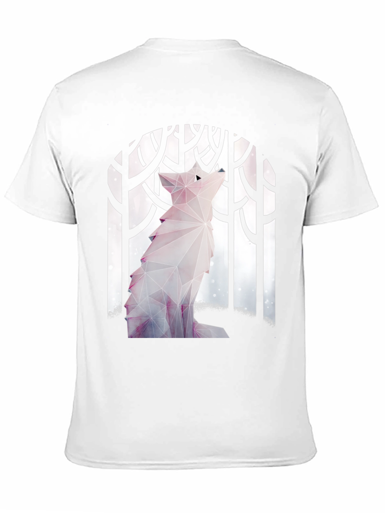 Geometric Wolf Graphic T-Shirt - Stylish Mens Tee