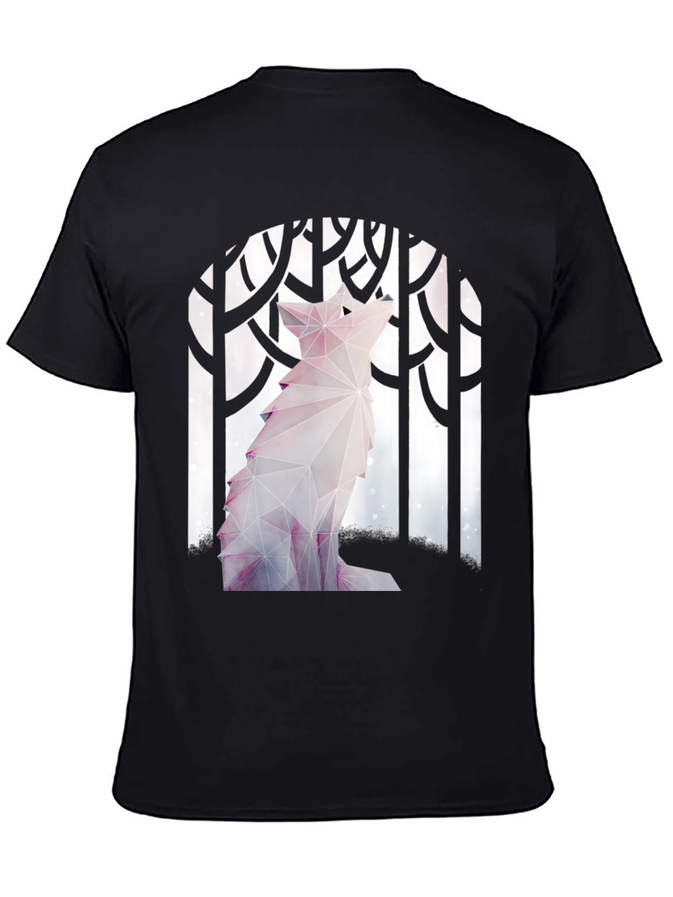 Geometric Wolf Graphic T-Shirt - Stylish Mens Tee