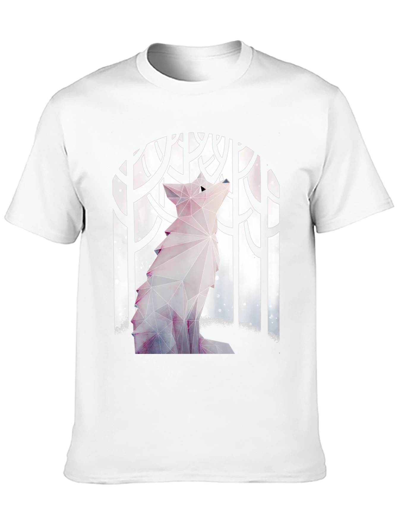 Geometric Wolf Graphic T-Shirt - Stylish Mens Tee