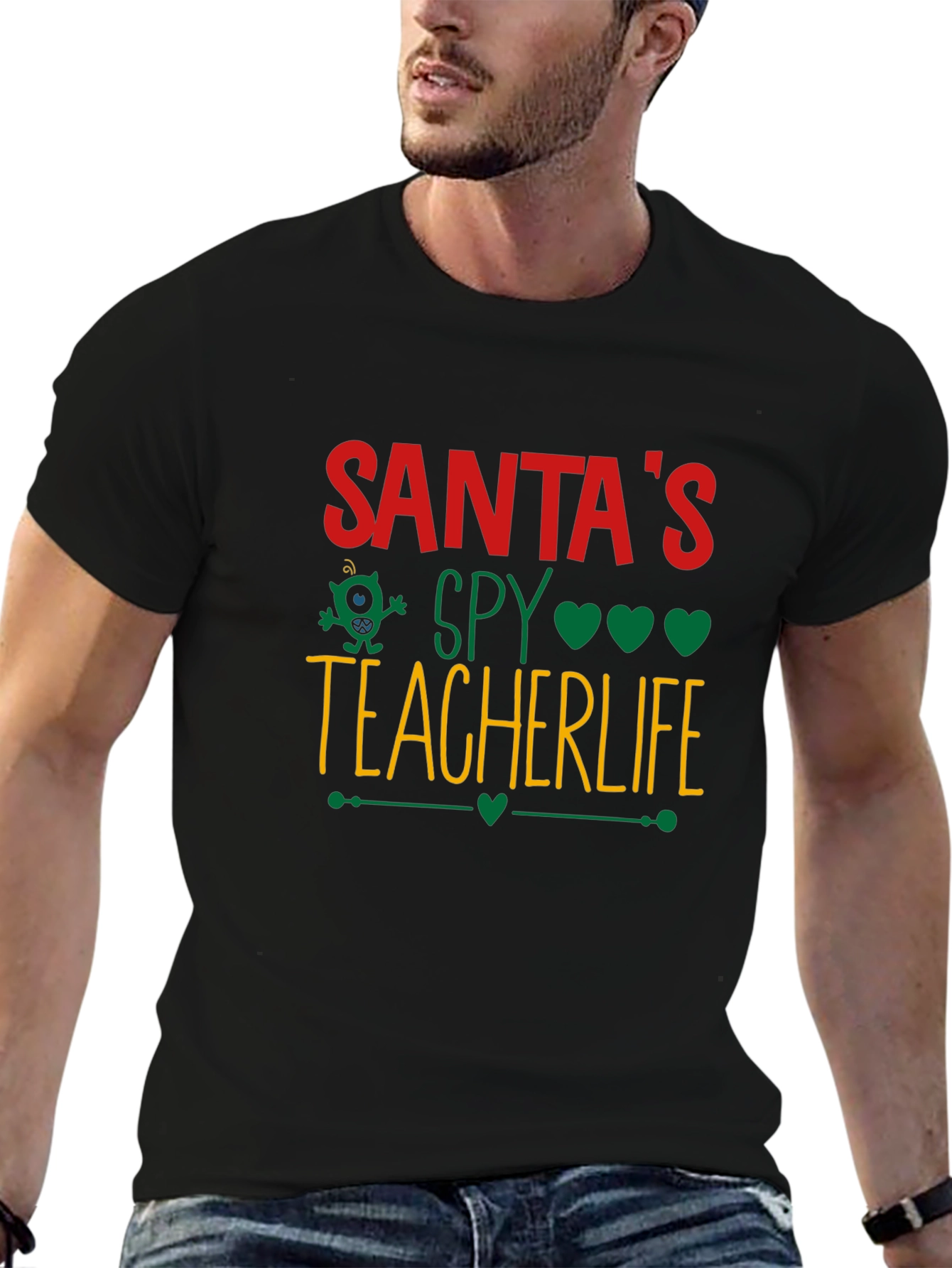 Santas Spy Teacher Life Graphic Tee