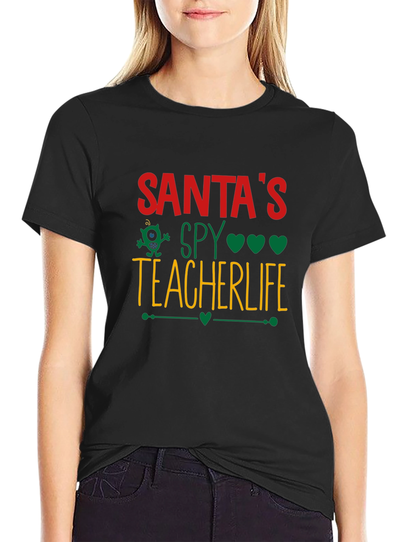 Santas Spy Teacher Life Graphic Tee