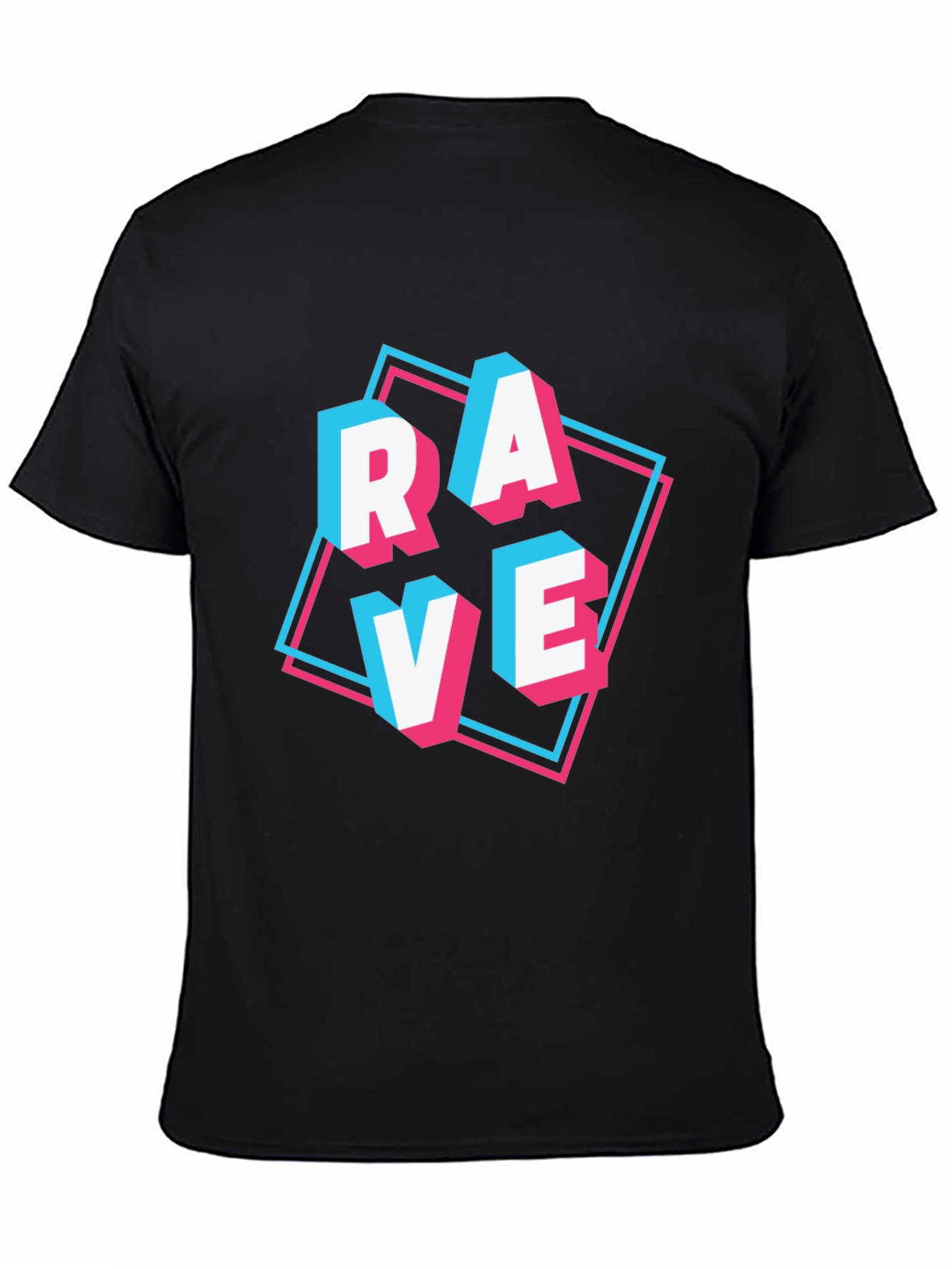 Rave Graphic Tee - Black Cotton Blend T-Shirt
