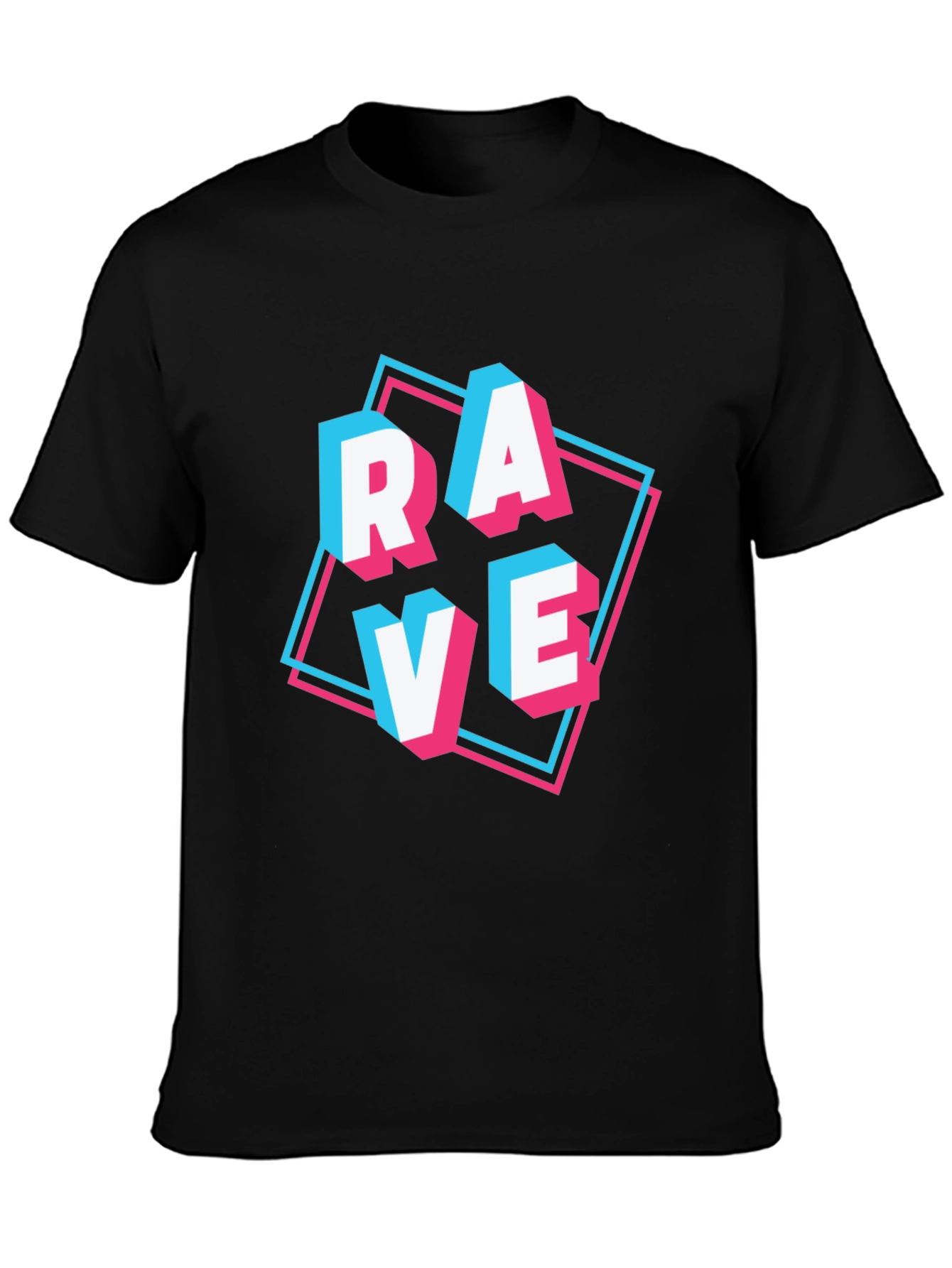 Rave Graphic Tee - Black Cotton Blend T-Shirt