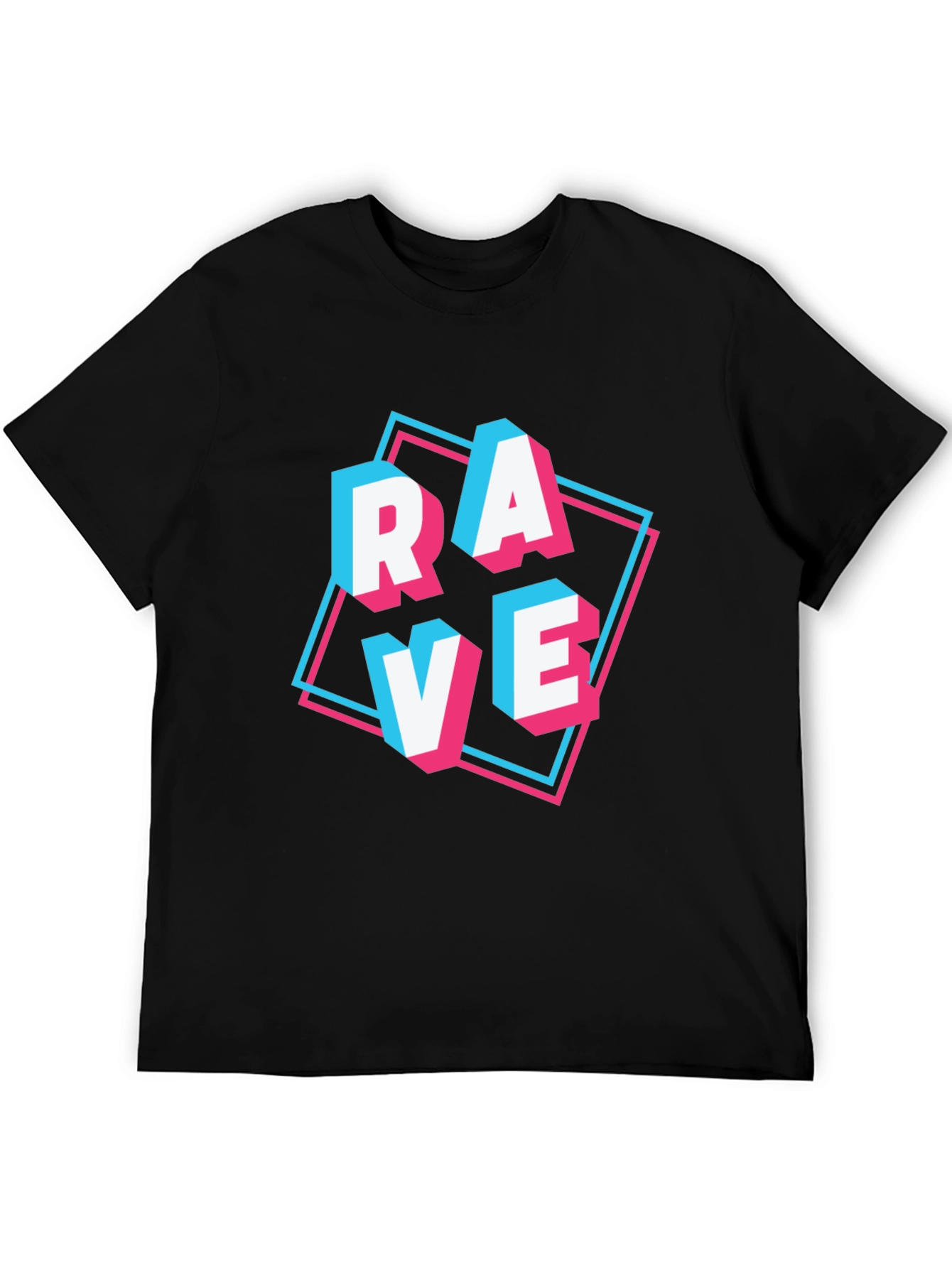 Rave Graphic Tee - Black Cotton Blend T-Shirt