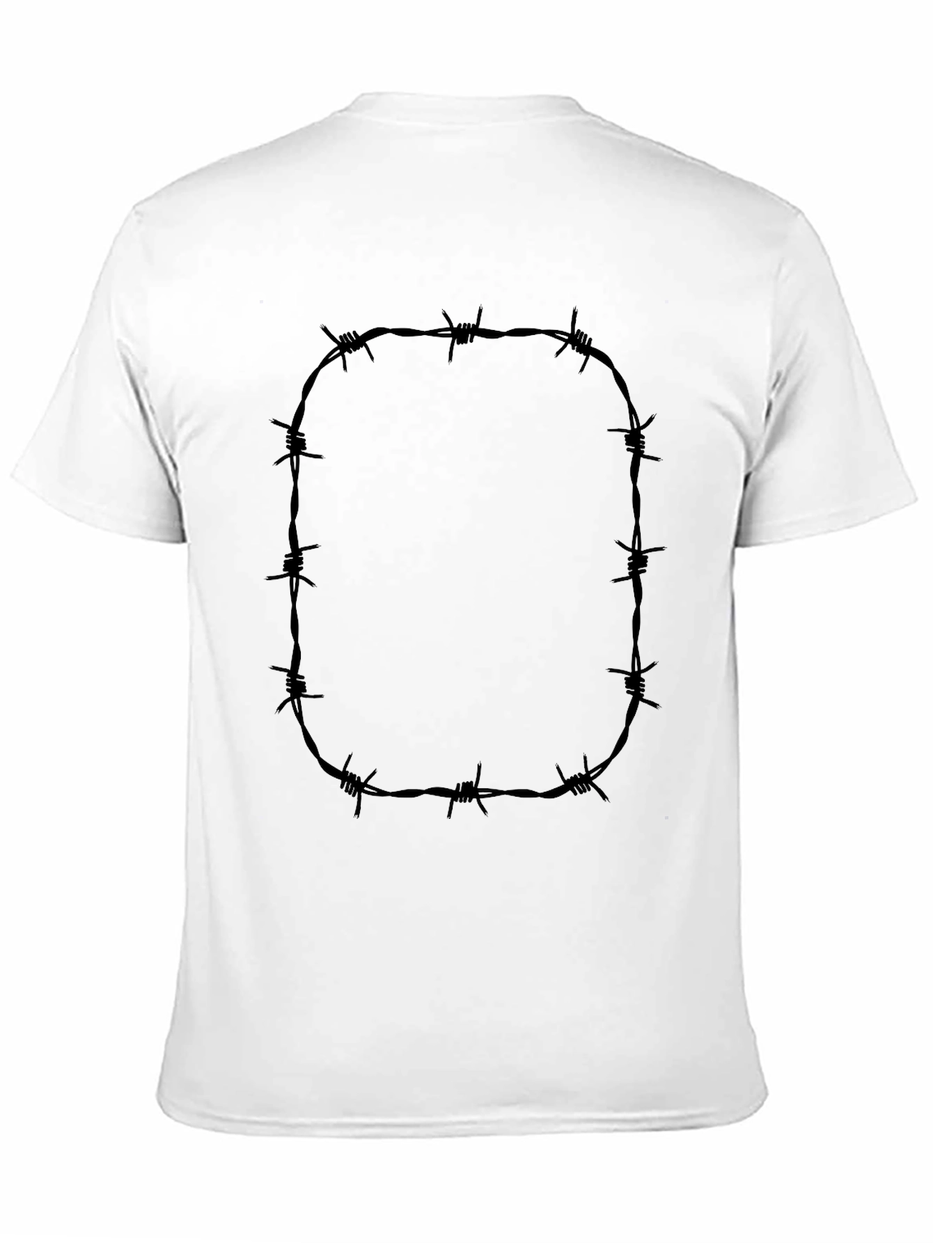 Barbed Wire Graphic Tee - Edgy Black T-Shirt