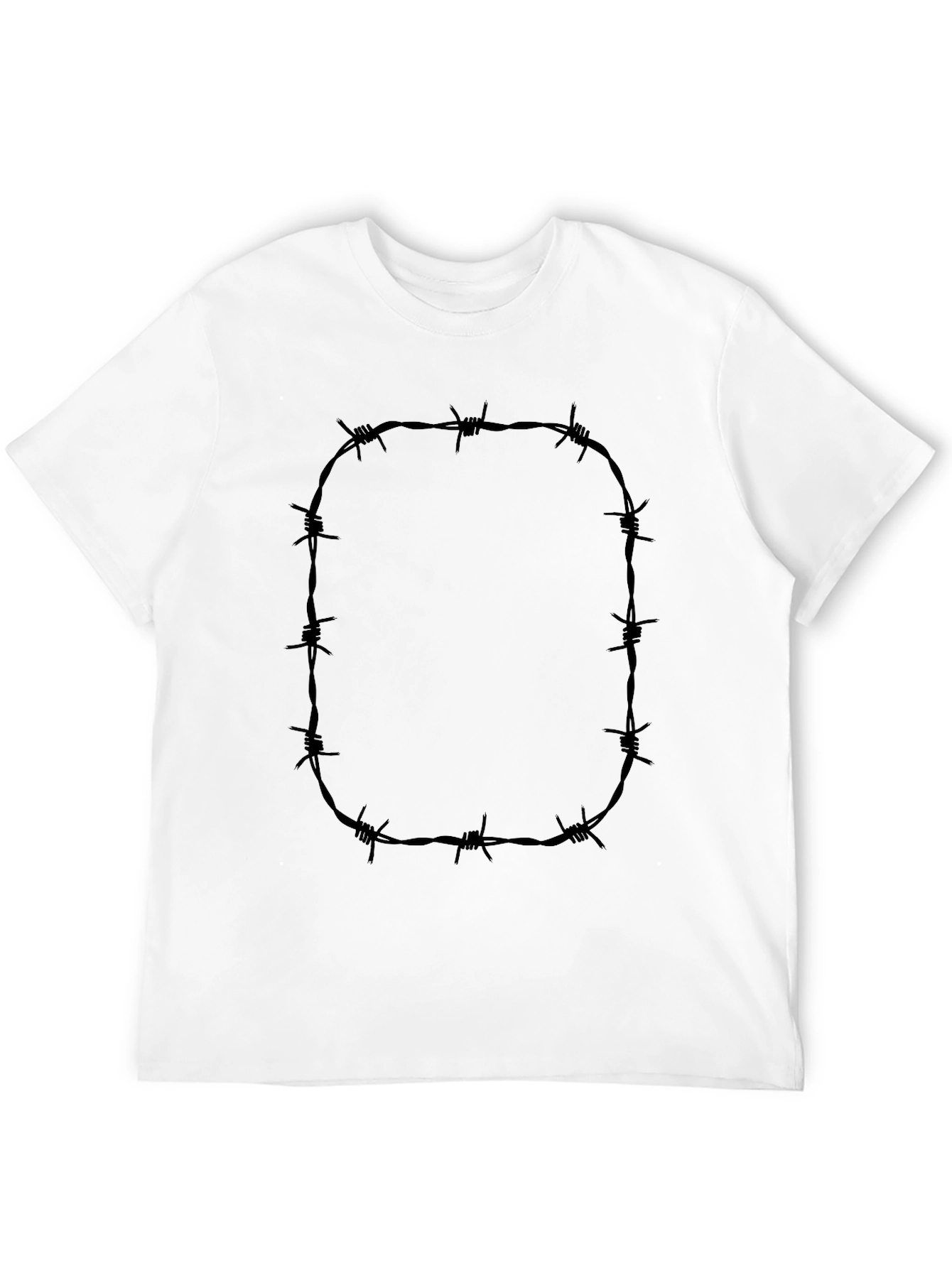 Barbed Wire Graphic Tee - Edgy Black T-Shirt