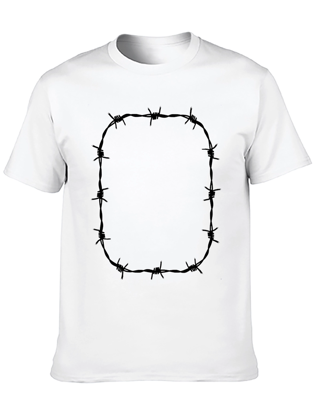 Barbed Wire Graphic Tee - Edgy Black T-Shirt