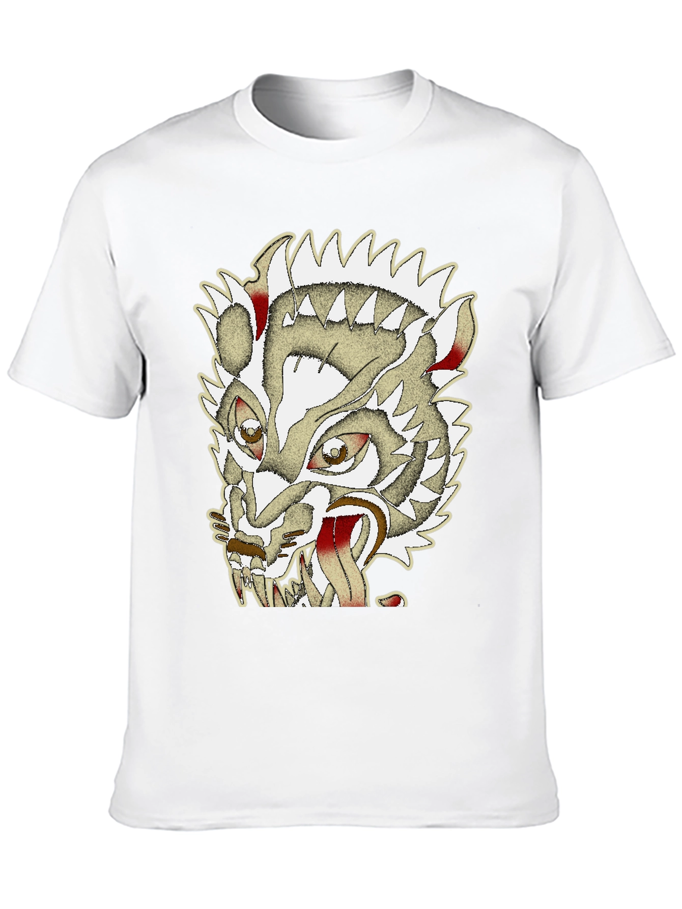 Edgy Wolf Graphic Print Tee