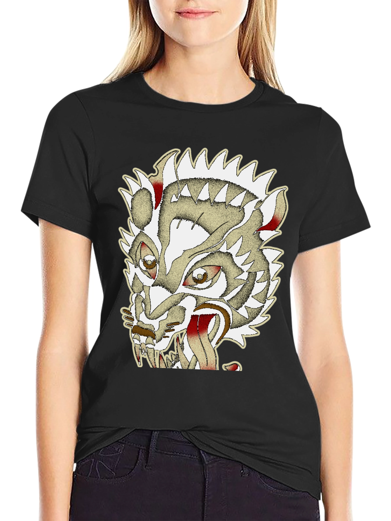 Edgy Wolf Graphic Print Tee