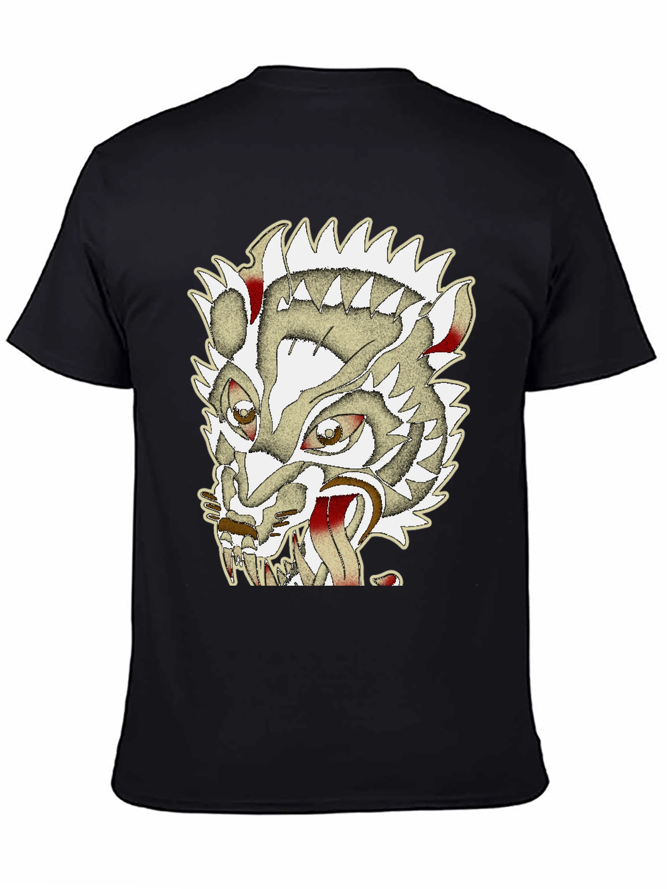 Edgy Wolf Graphic Print Tee