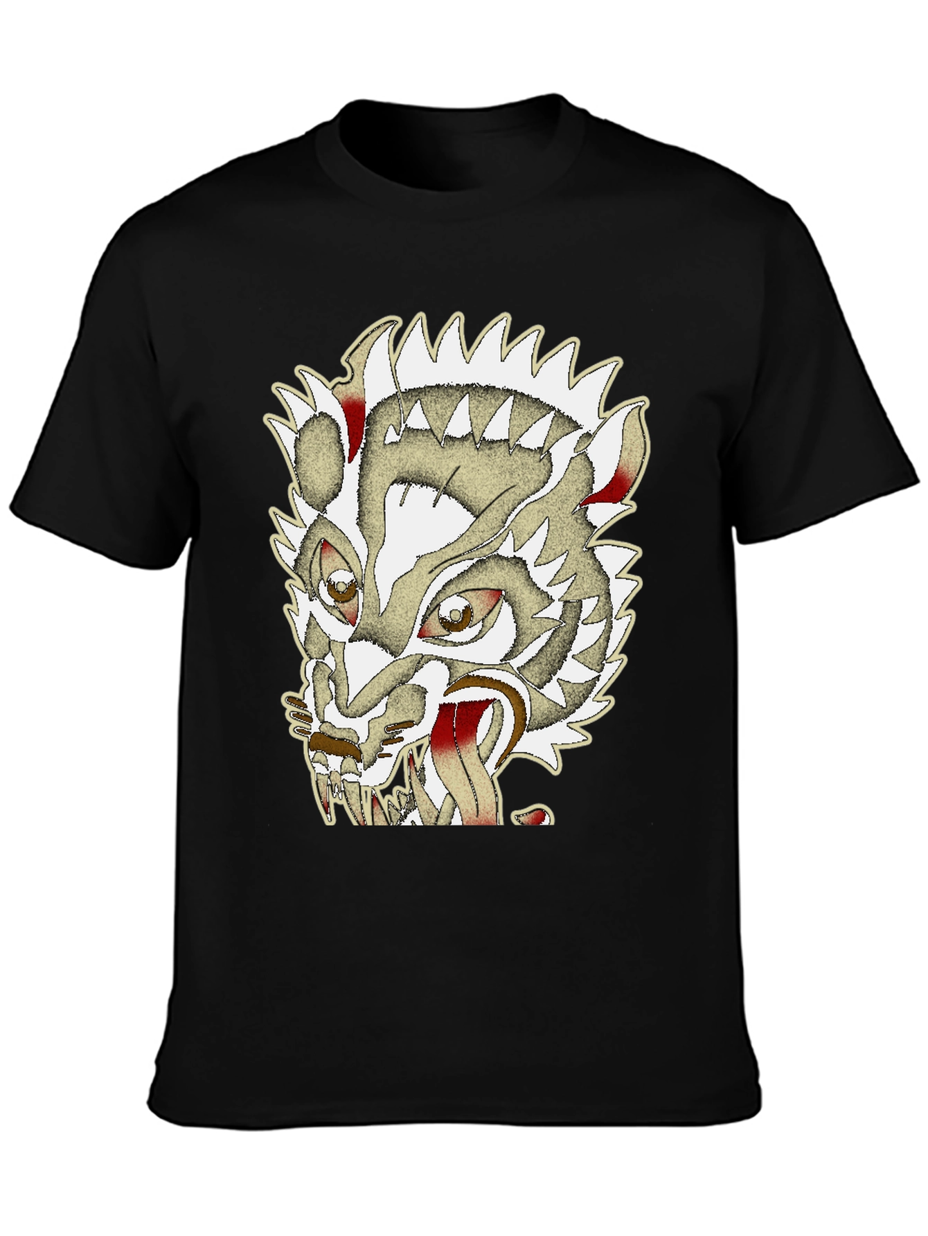 Edgy Wolf Graphic Print Tee