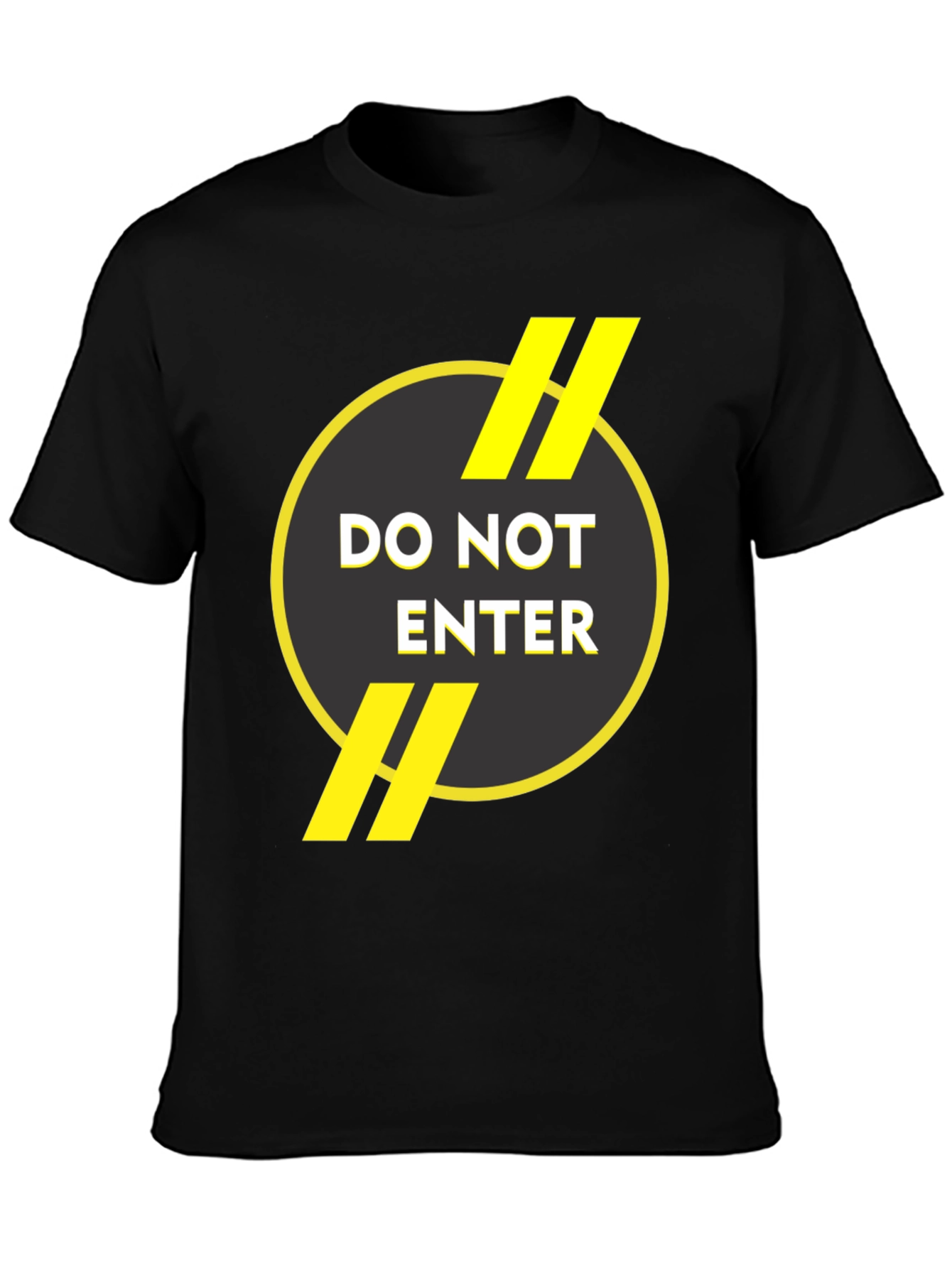 Do Not Enter Graphic Print Black T-Shirt