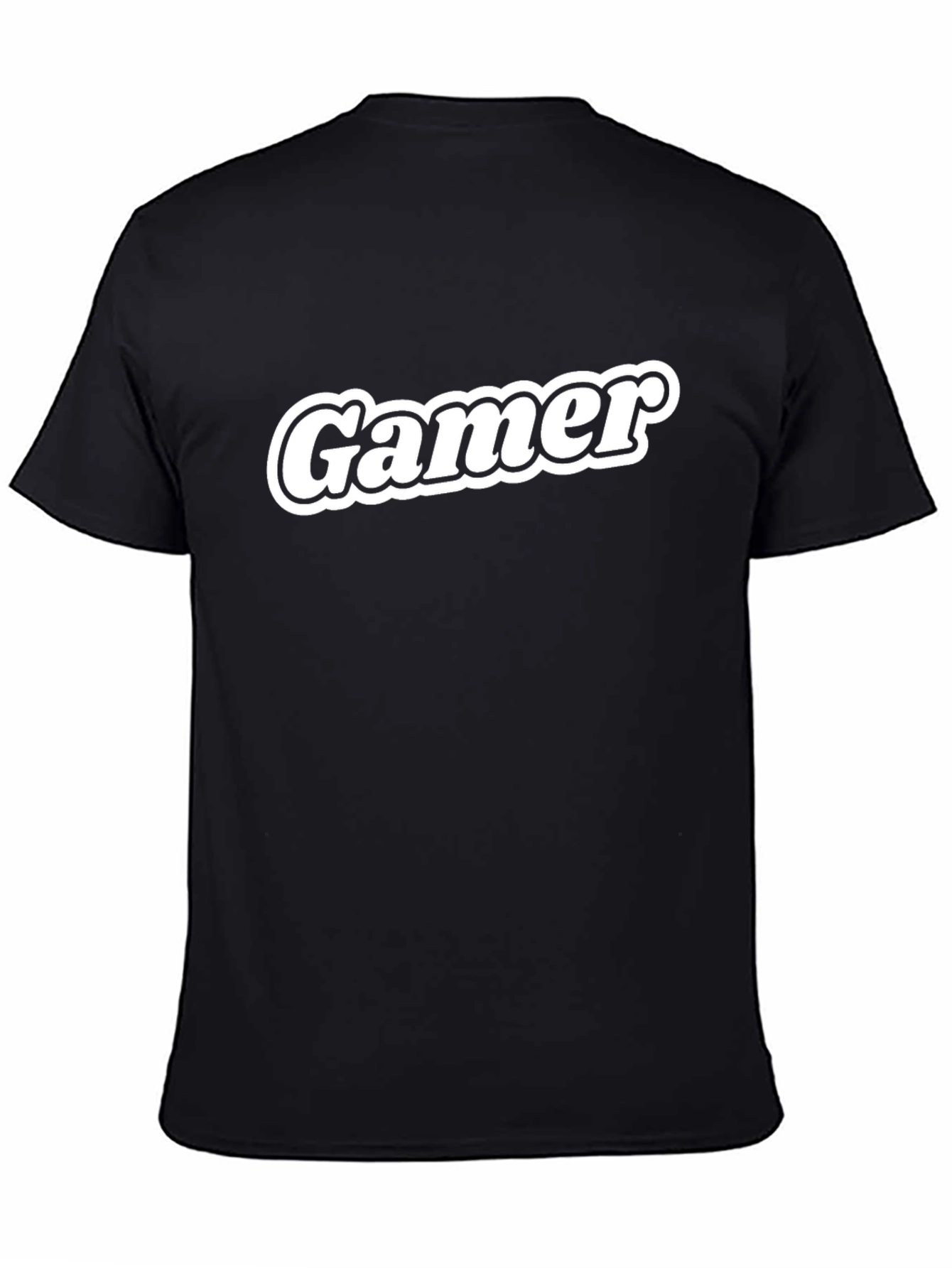 Gamer T-Shirt - Black Tee with Bold White Lettering