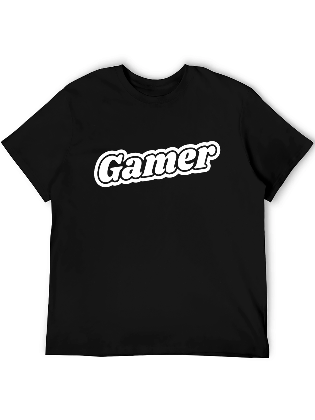 Gamer T-Shirt - Black Tee with Bold White Lettering