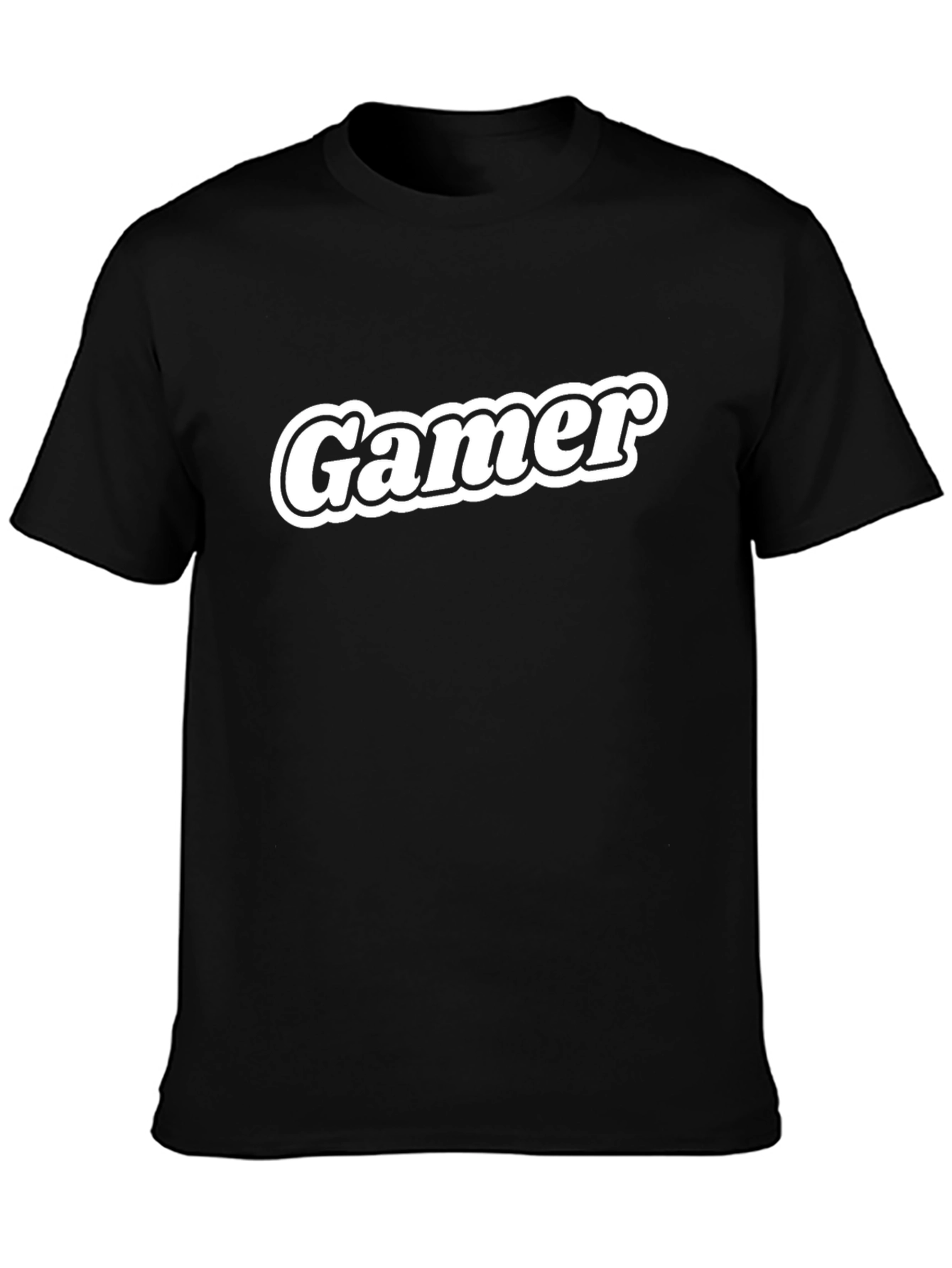 Gamer T-Shirt - Black Tee with Bold White Lettering