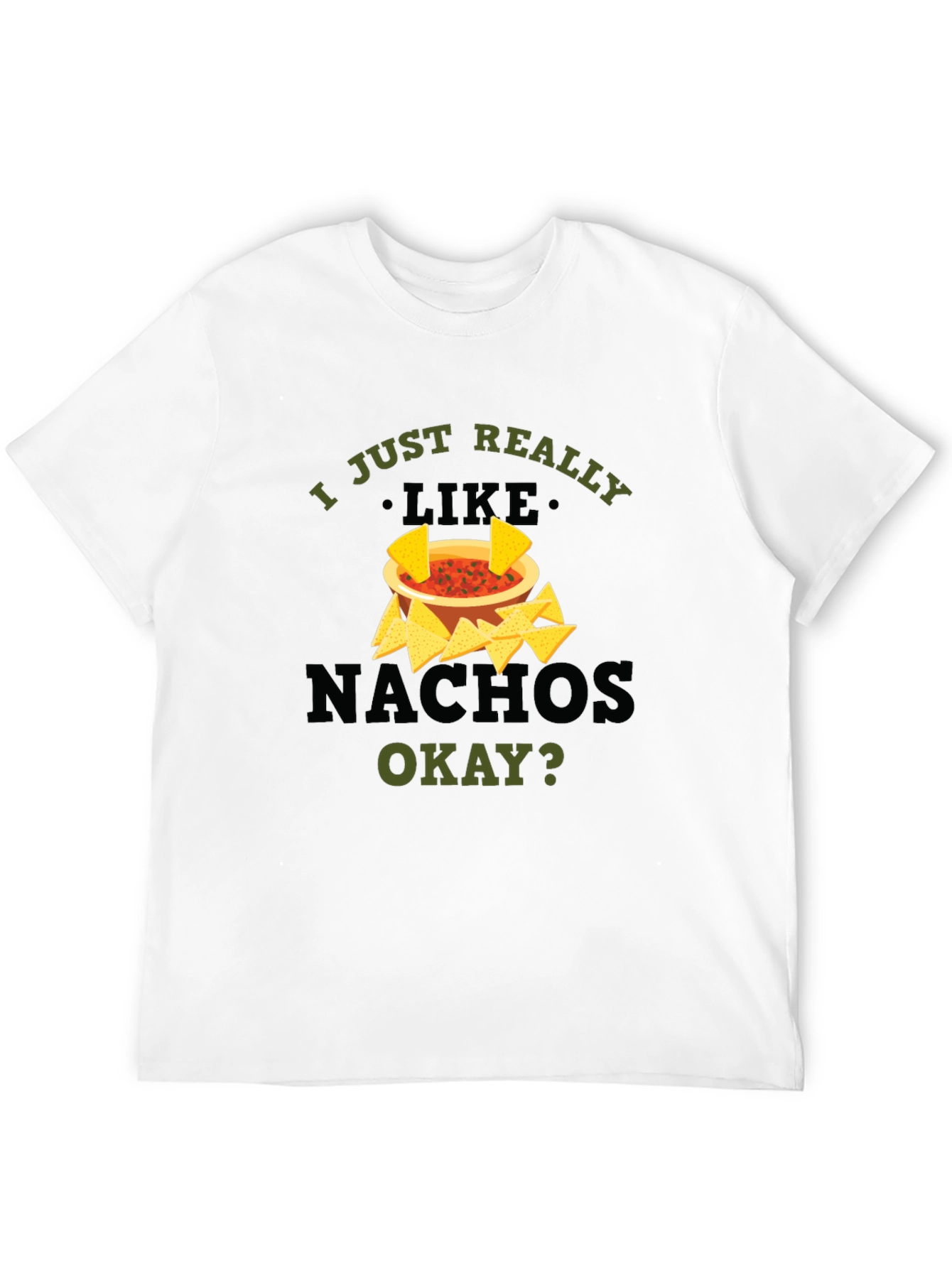 I Just Really Like Nachos Black Graphic T-Shirt