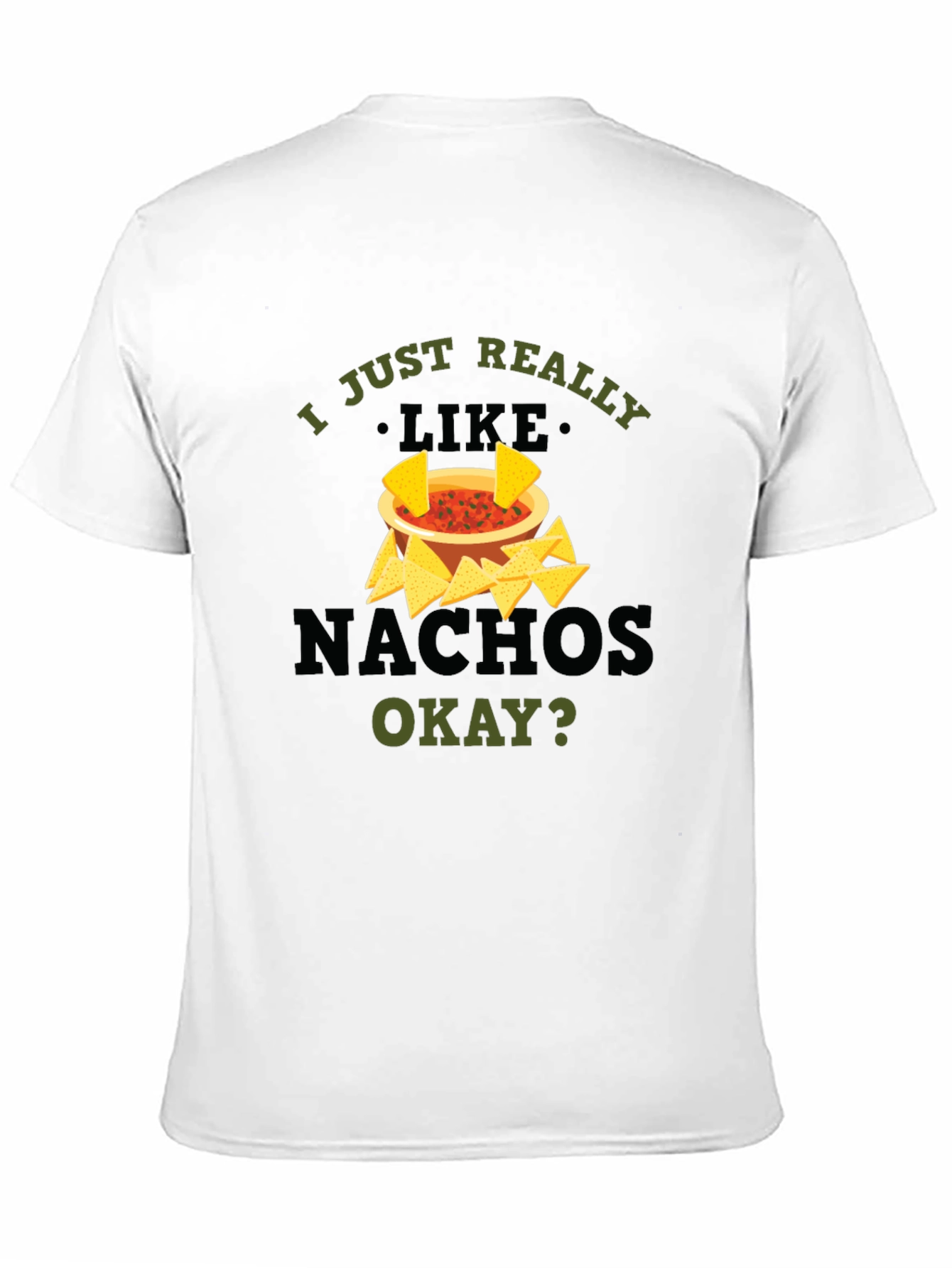 I Just Really Like Nachos Black Graphic T-Shirt