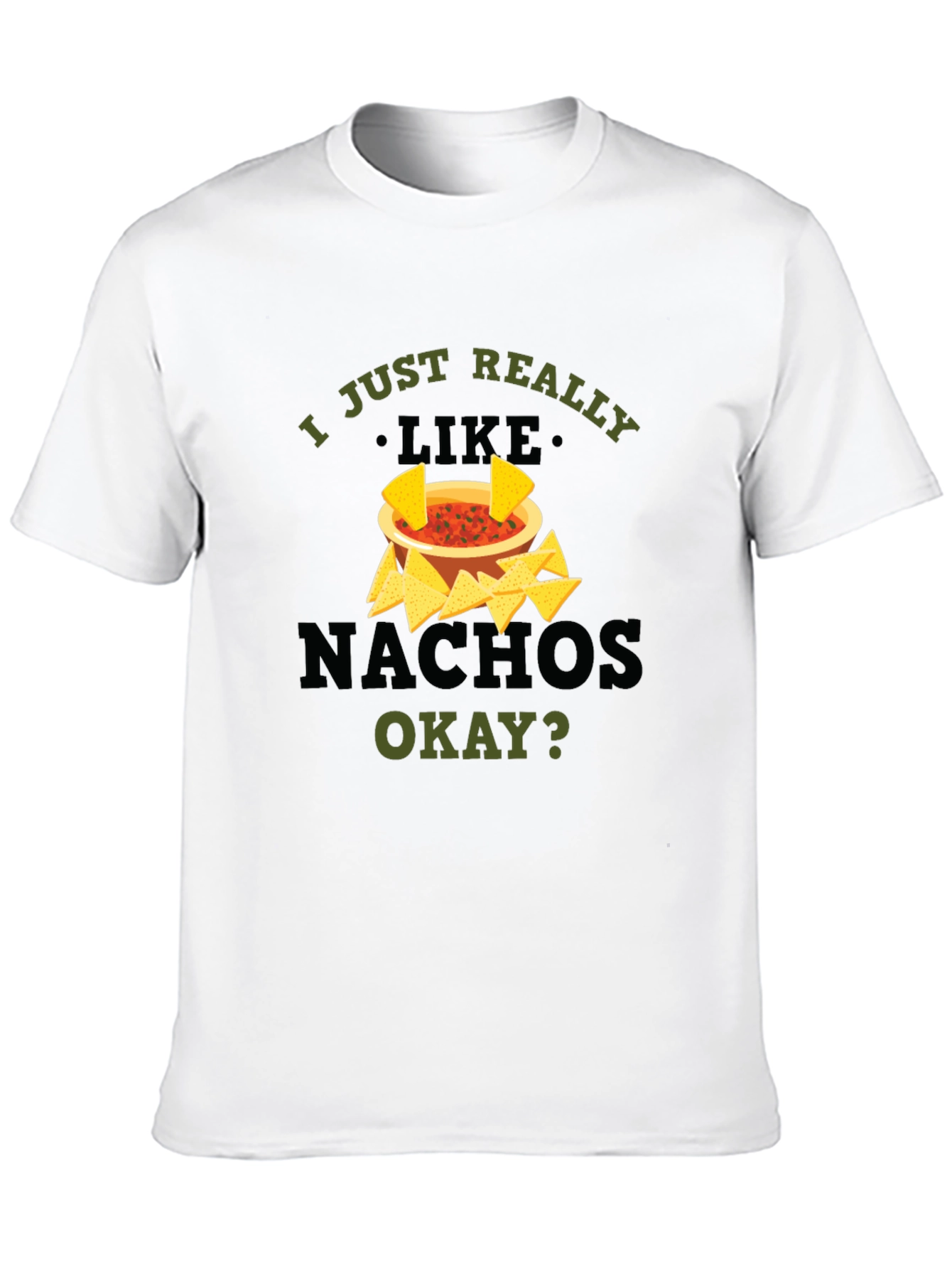 I Just Really Like Nachos Black Graphic T-Shirt