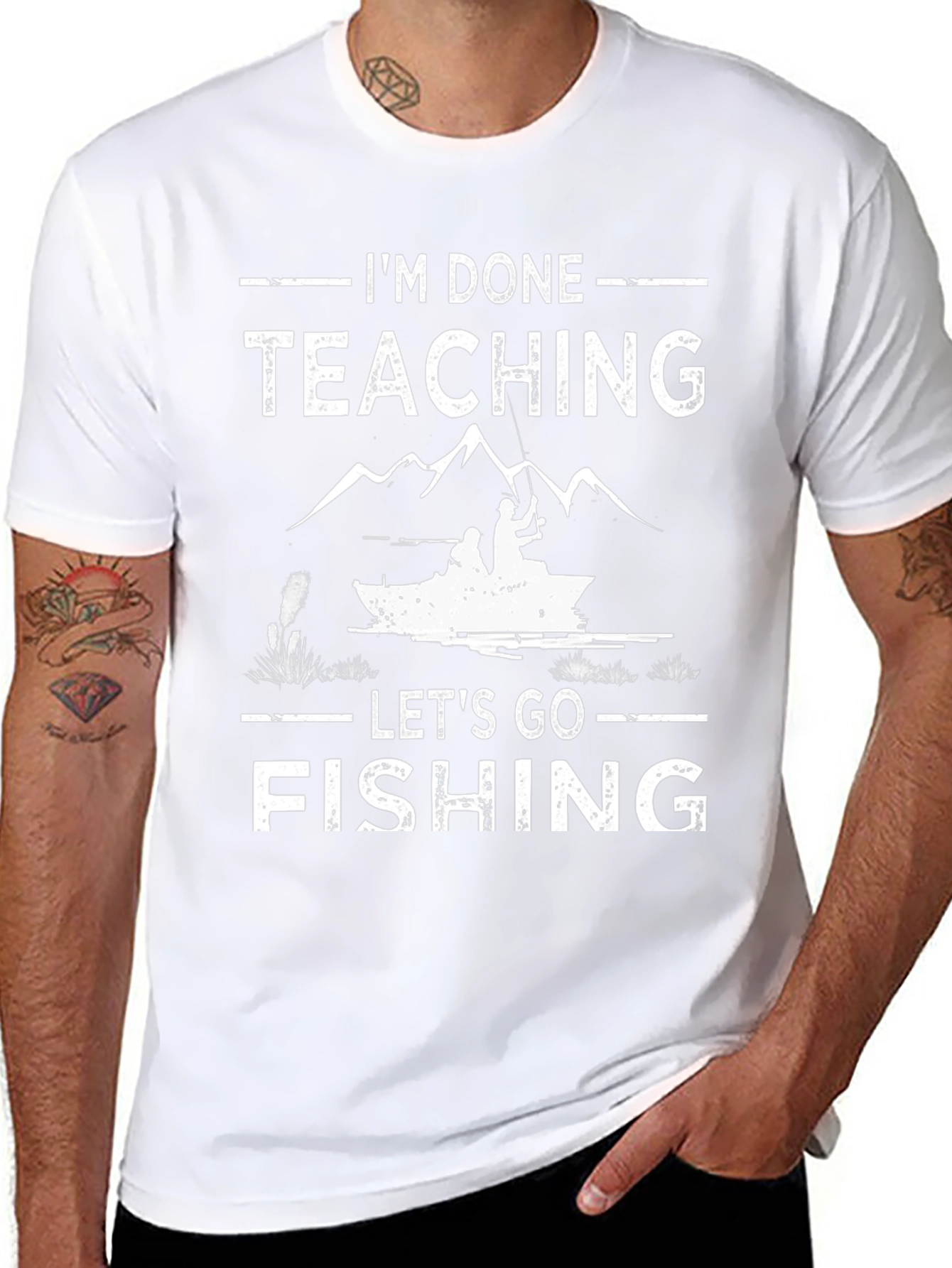 Im Done Teaching Lets Go Fishing T-Shirt