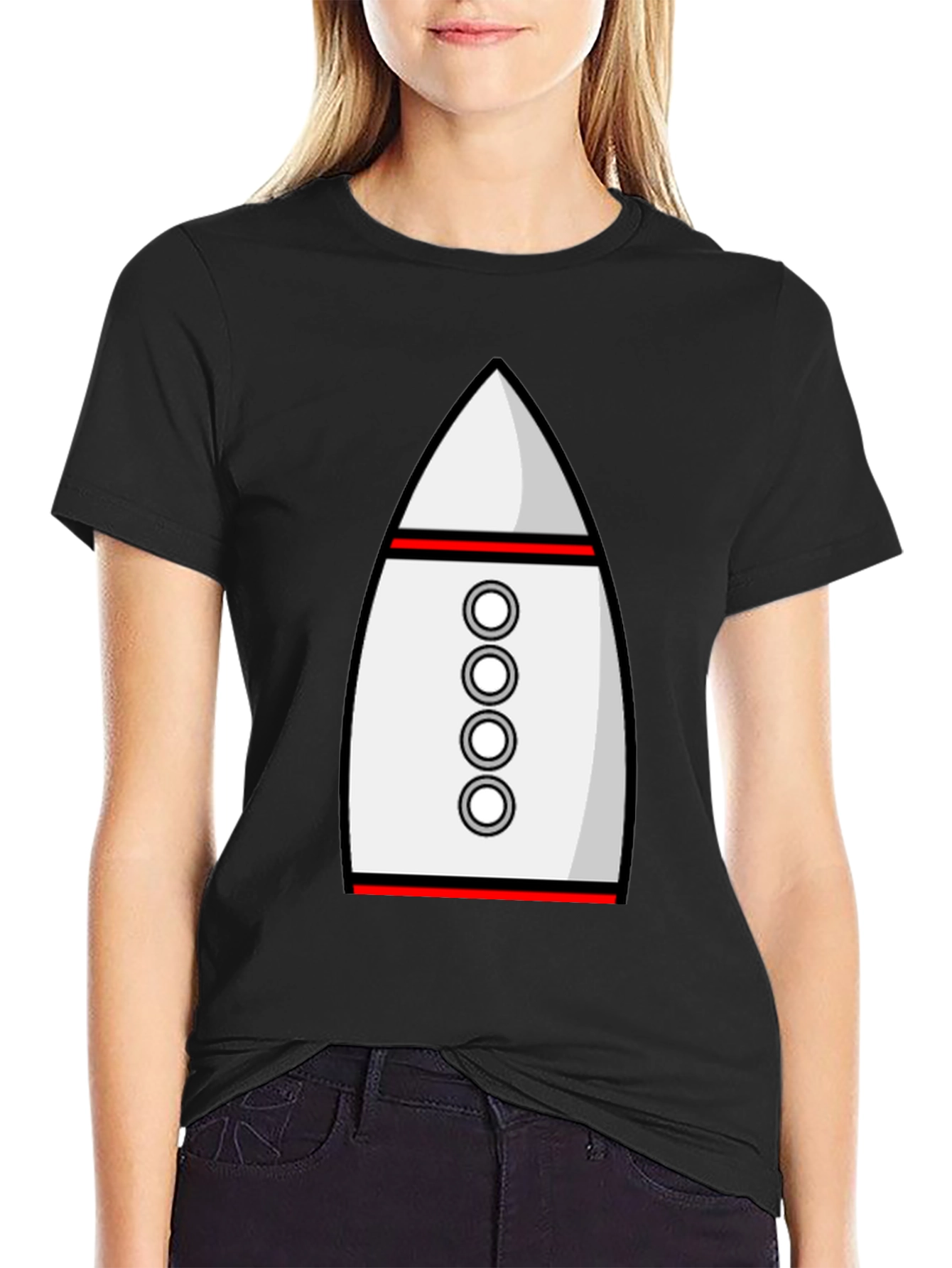 Rocket Ship Graphic Tee - Retro Space T-Shirt