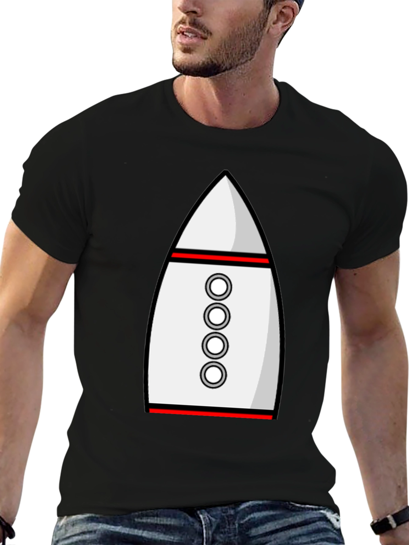 Rocket Ship Graphic Tee - Retro Space T-Shirt