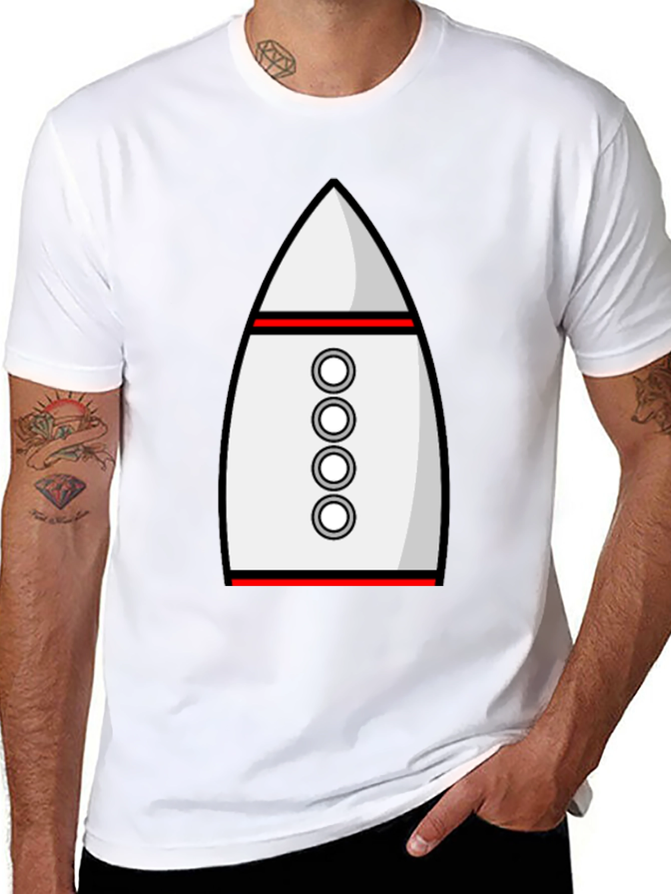 Rocket Ship Graphic Tee - Retro Space T-Shirt