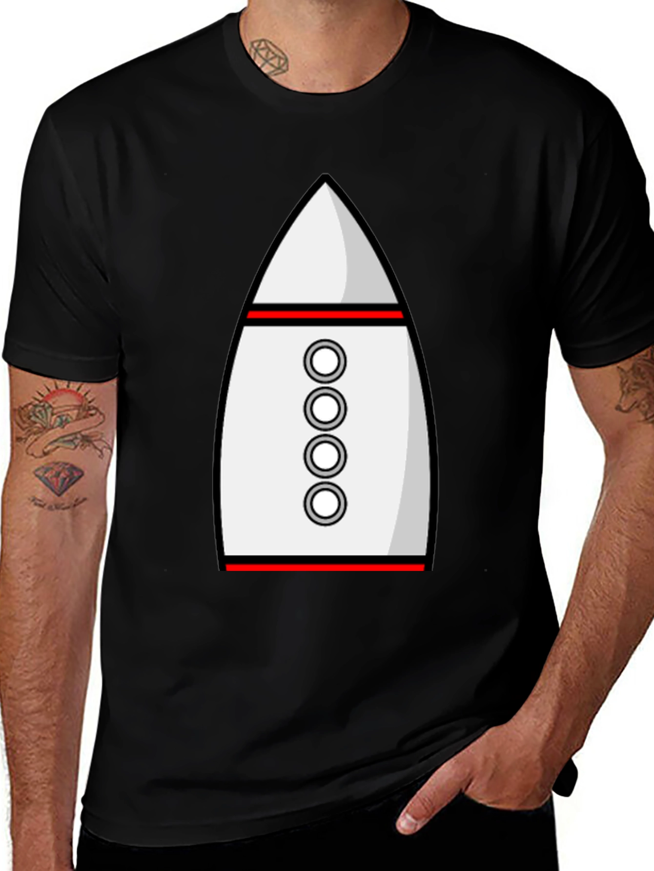 Rocket Ship Graphic Tee - Retro Space T-Shirt