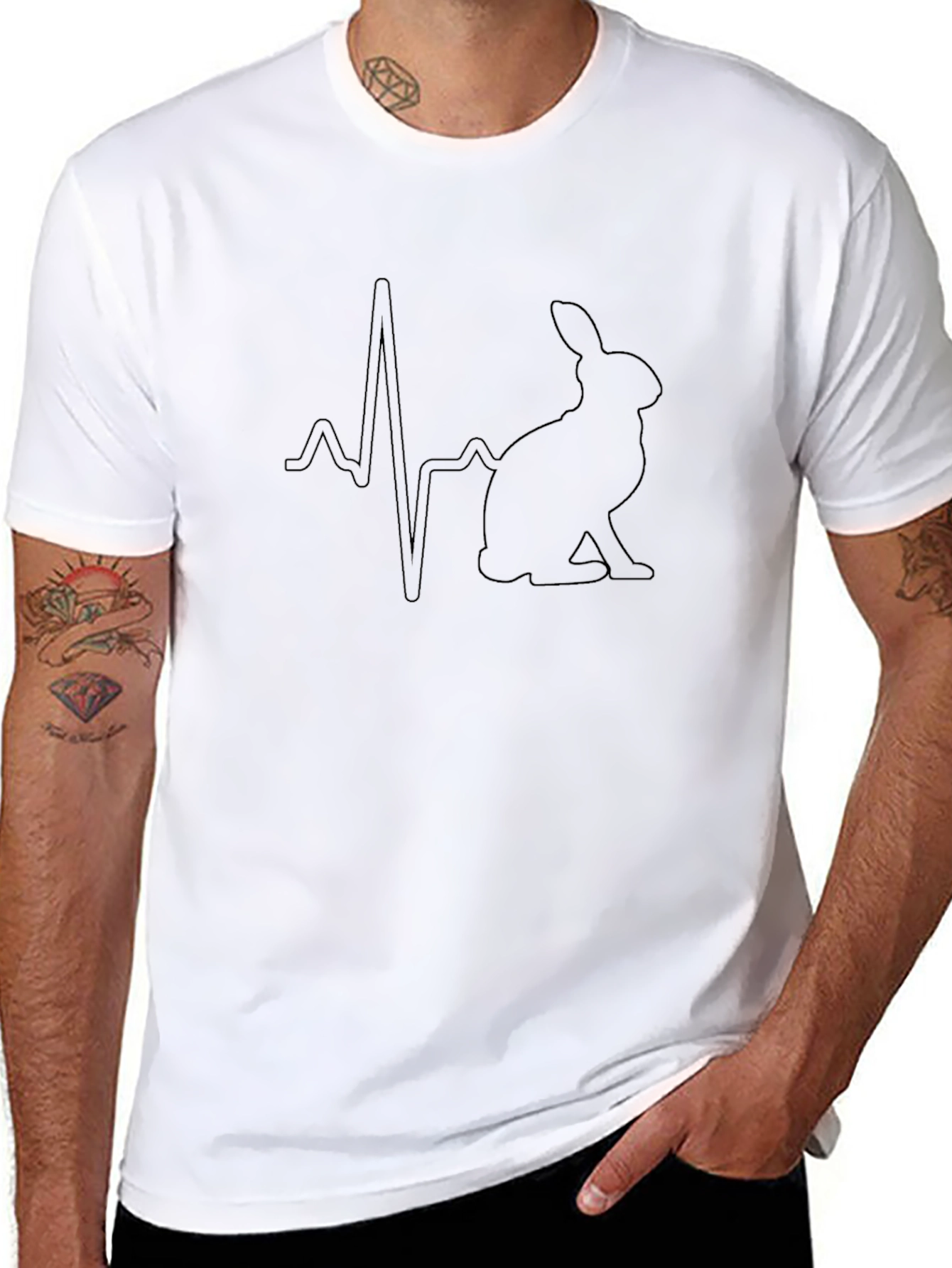 Rabbit Heartbeat Graphic T-Shirt