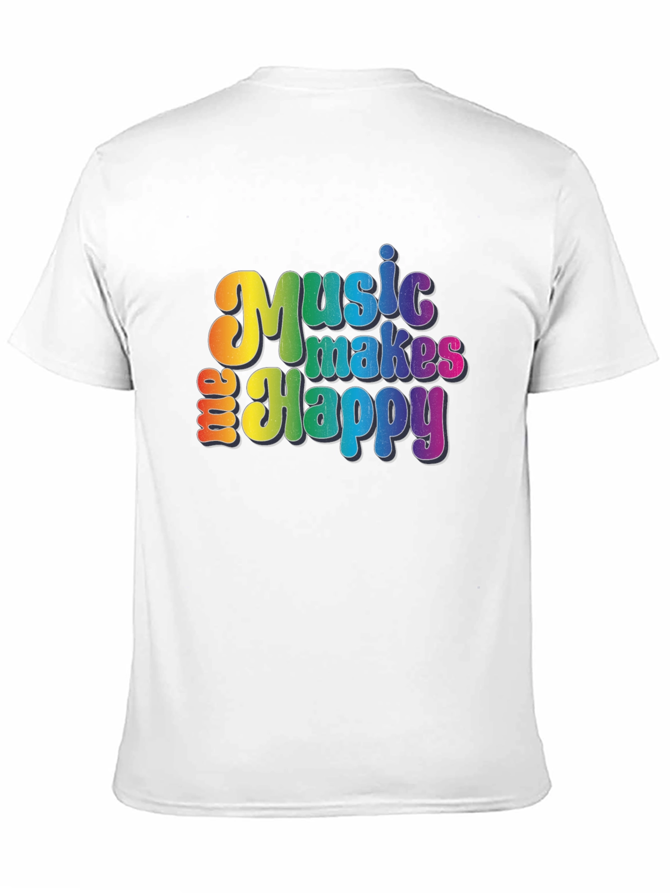 Music Makes Me Happy Graphic Tee - Rainbow Design
