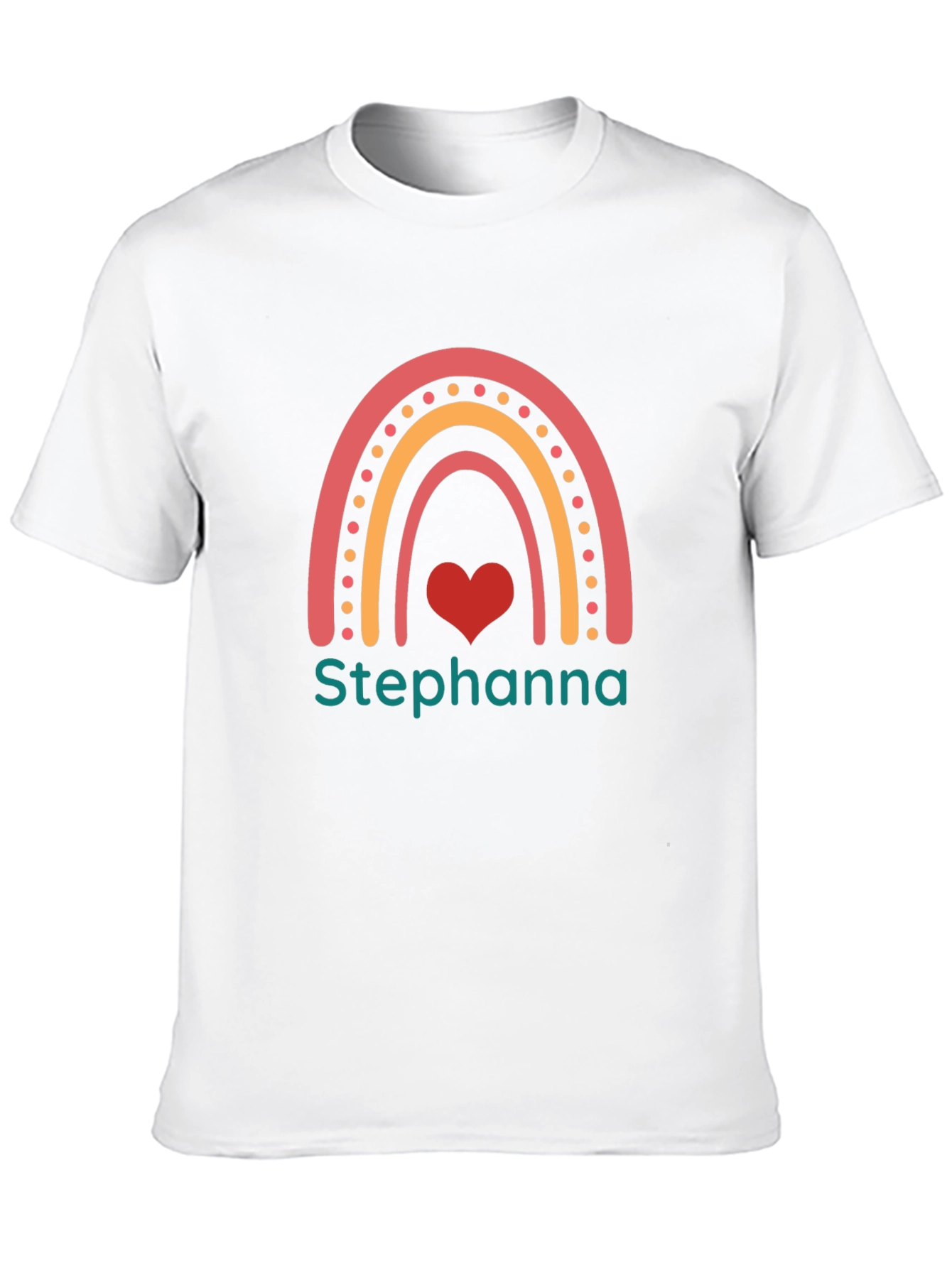 Personalized Rainbow Heart T-Shirt