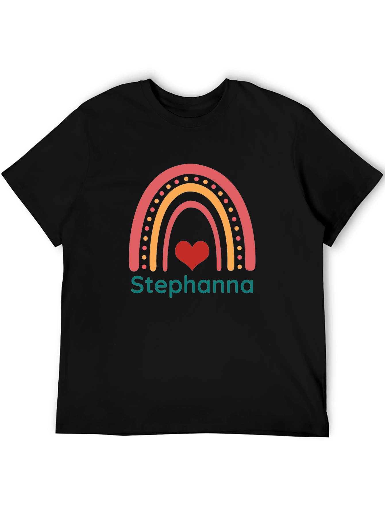Personalized Rainbow Heart T-Shirt