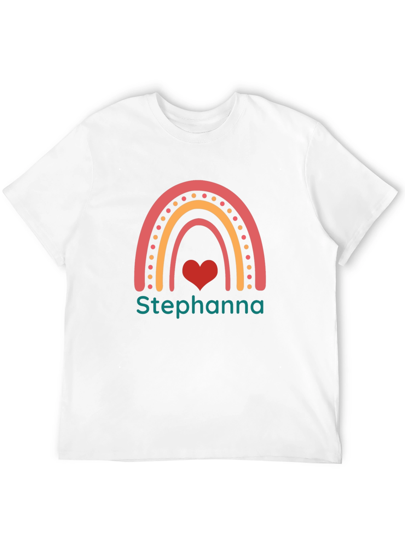 Personalized Rainbow Heart T-Shirt