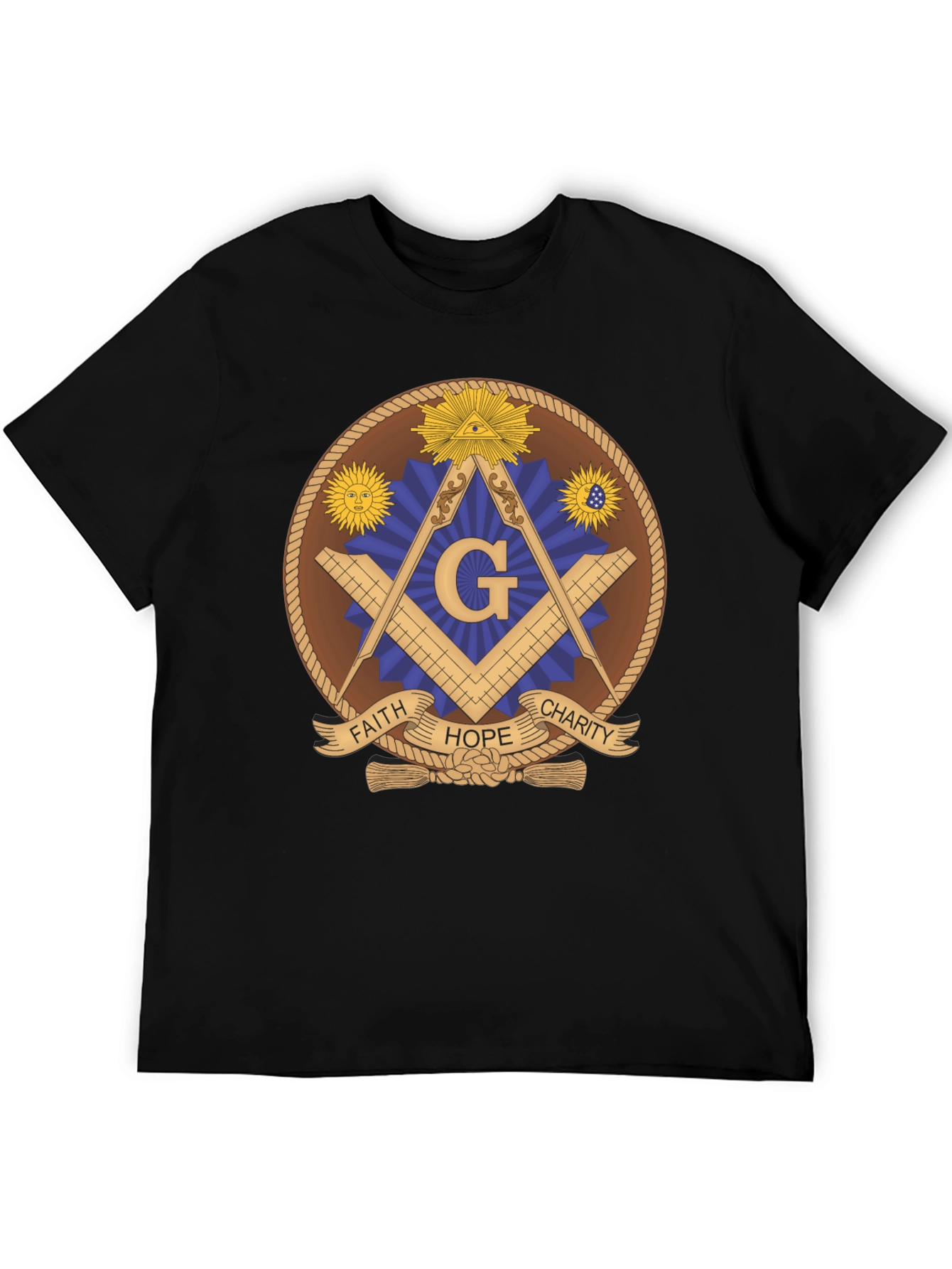 Masonic T-Shirt - Faith Hope Charity Design