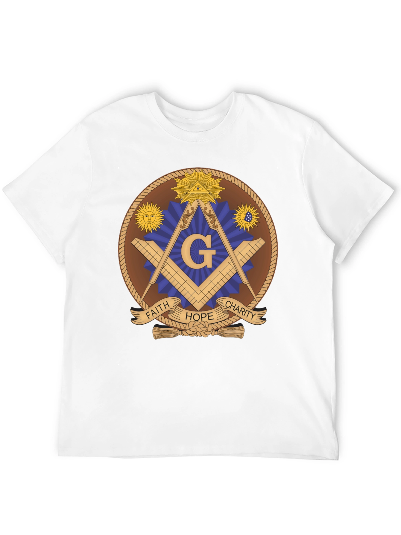 Masonic T-Shirt - Faith Hope Charity Design