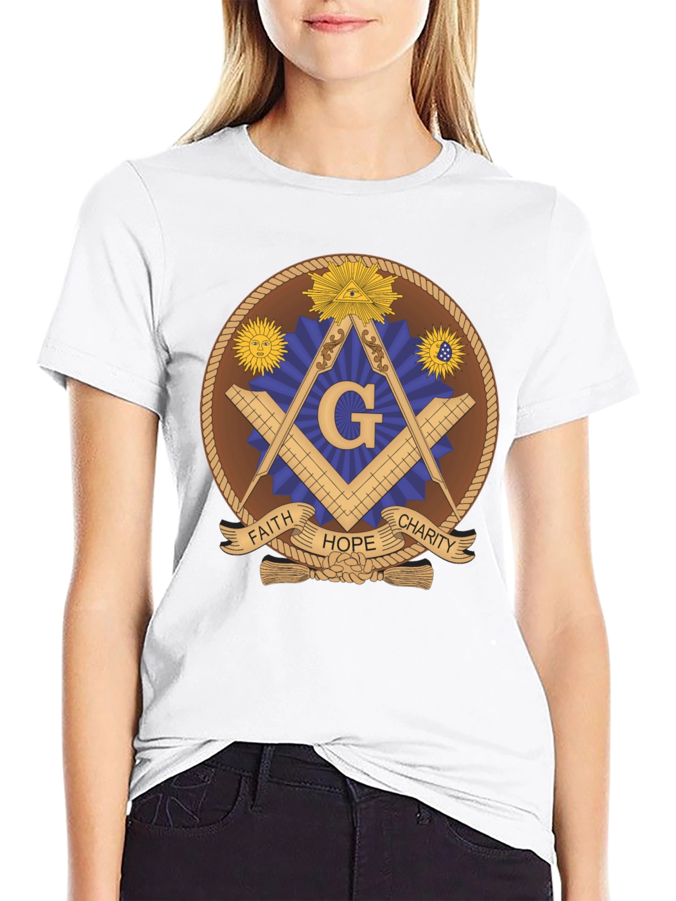 Masonic T-Shirt - Faith Hope Charity Design