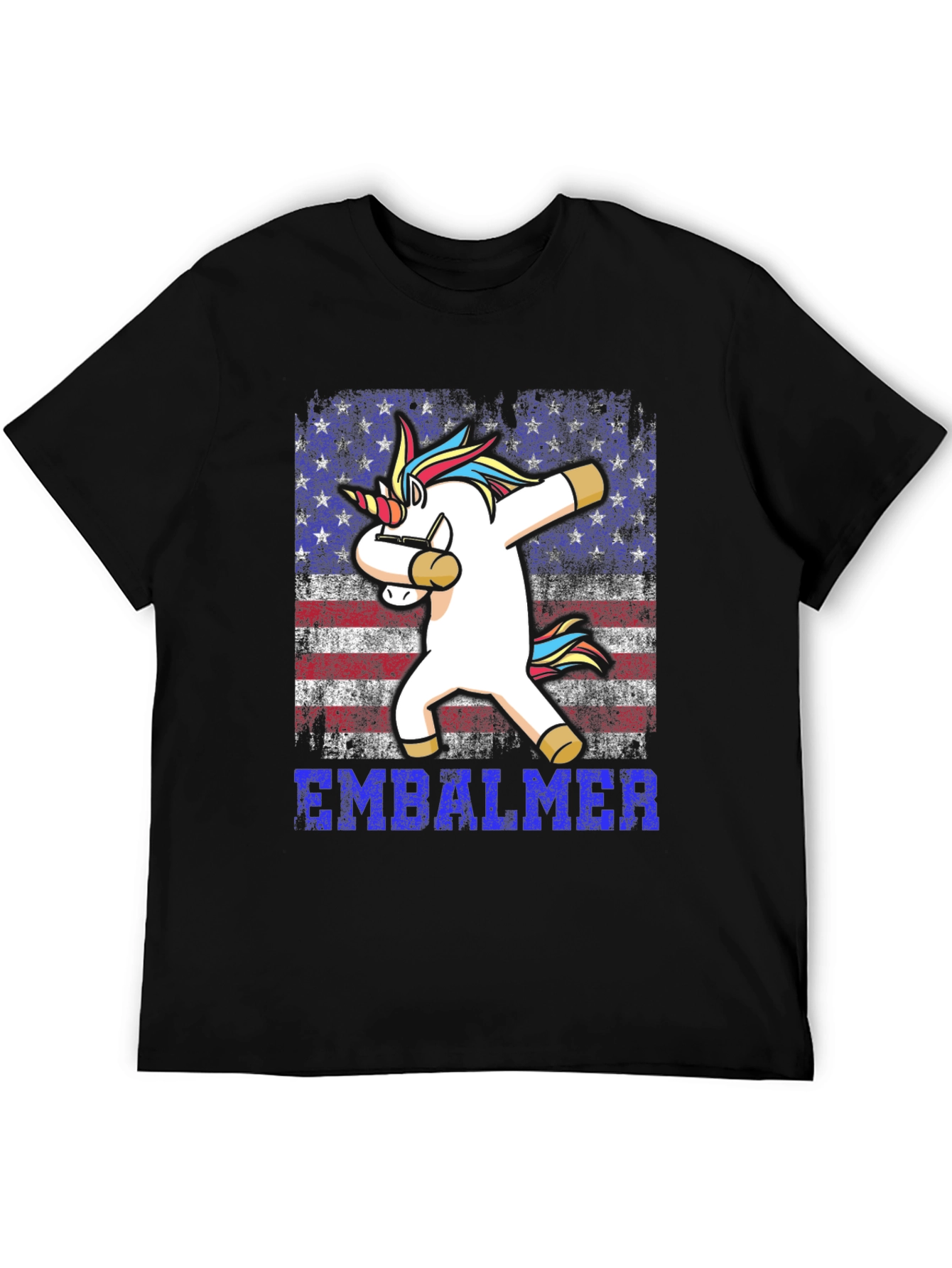 Embalmer Unicorn Dabbing Patriotic T-Shirt