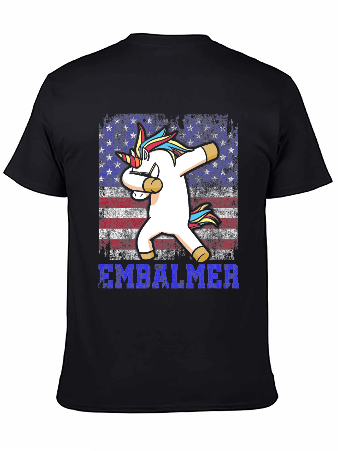 Embalmer Unicorn Dabbing Patriotic T-Shirt