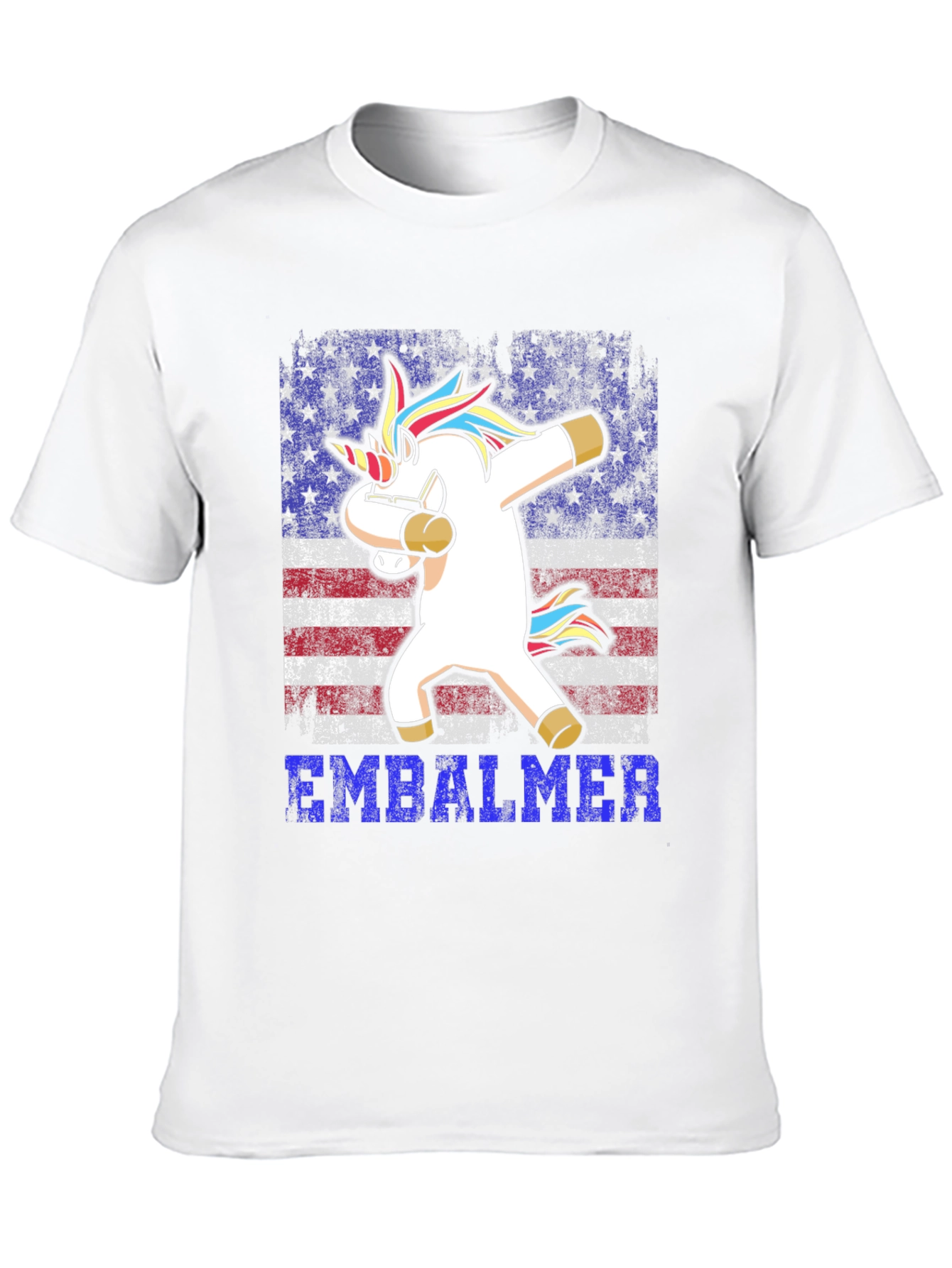 Embalmer Unicorn Dabbing Patriotic T-Shirt
