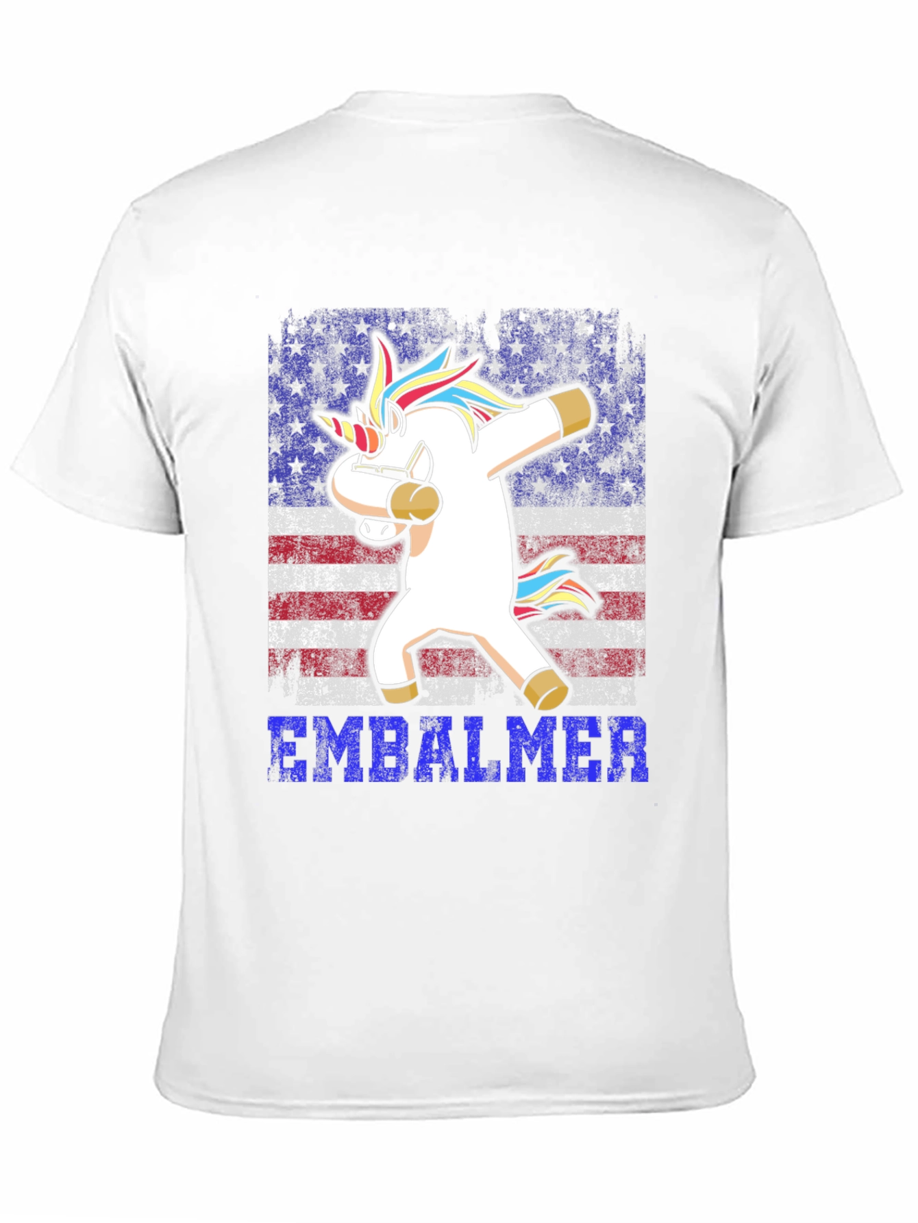 Embalmer Unicorn Dabbing Patriotic T-Shirt