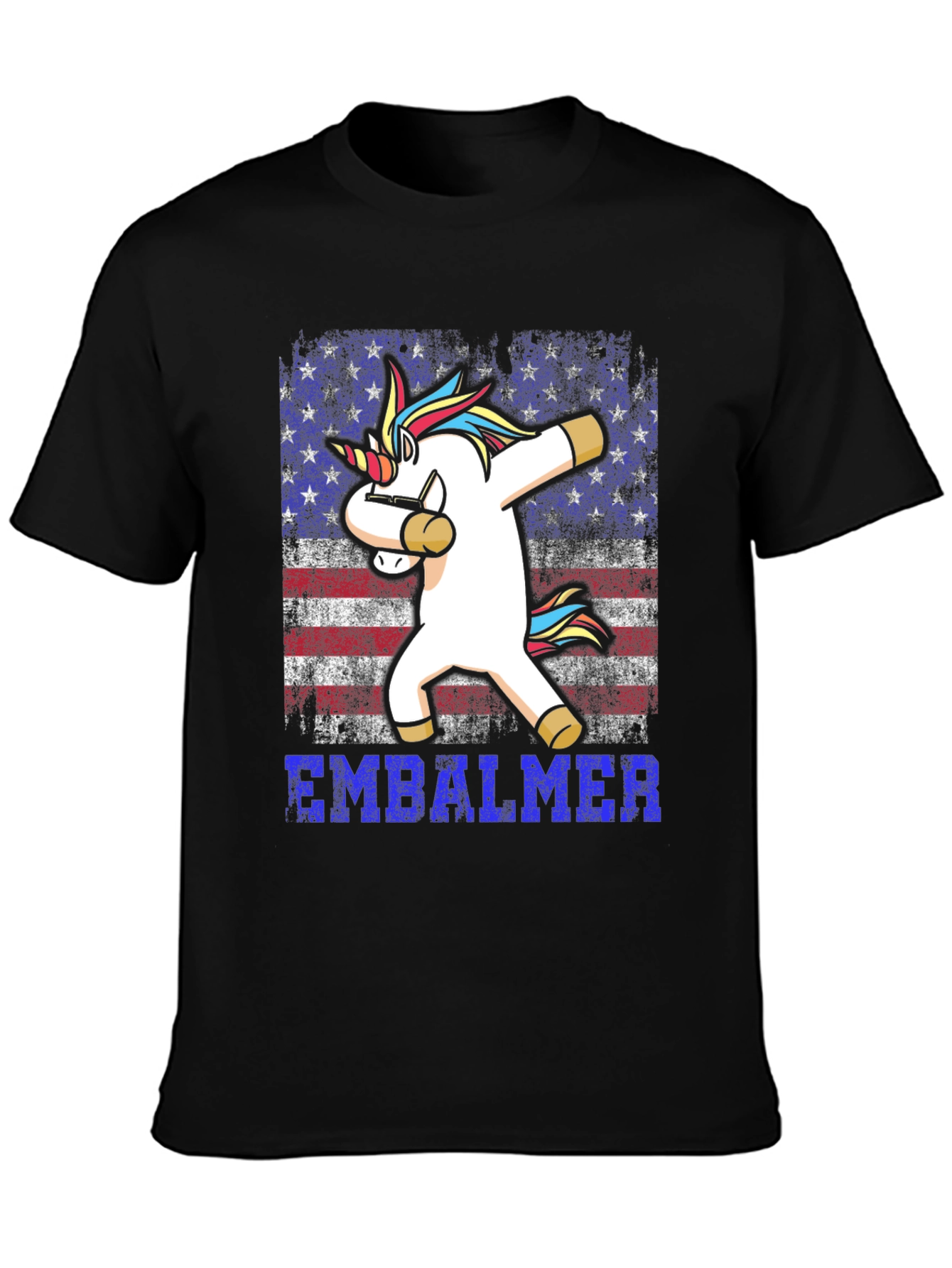 Embalmer Unicorn Dabbing Patriotic T-Shirt