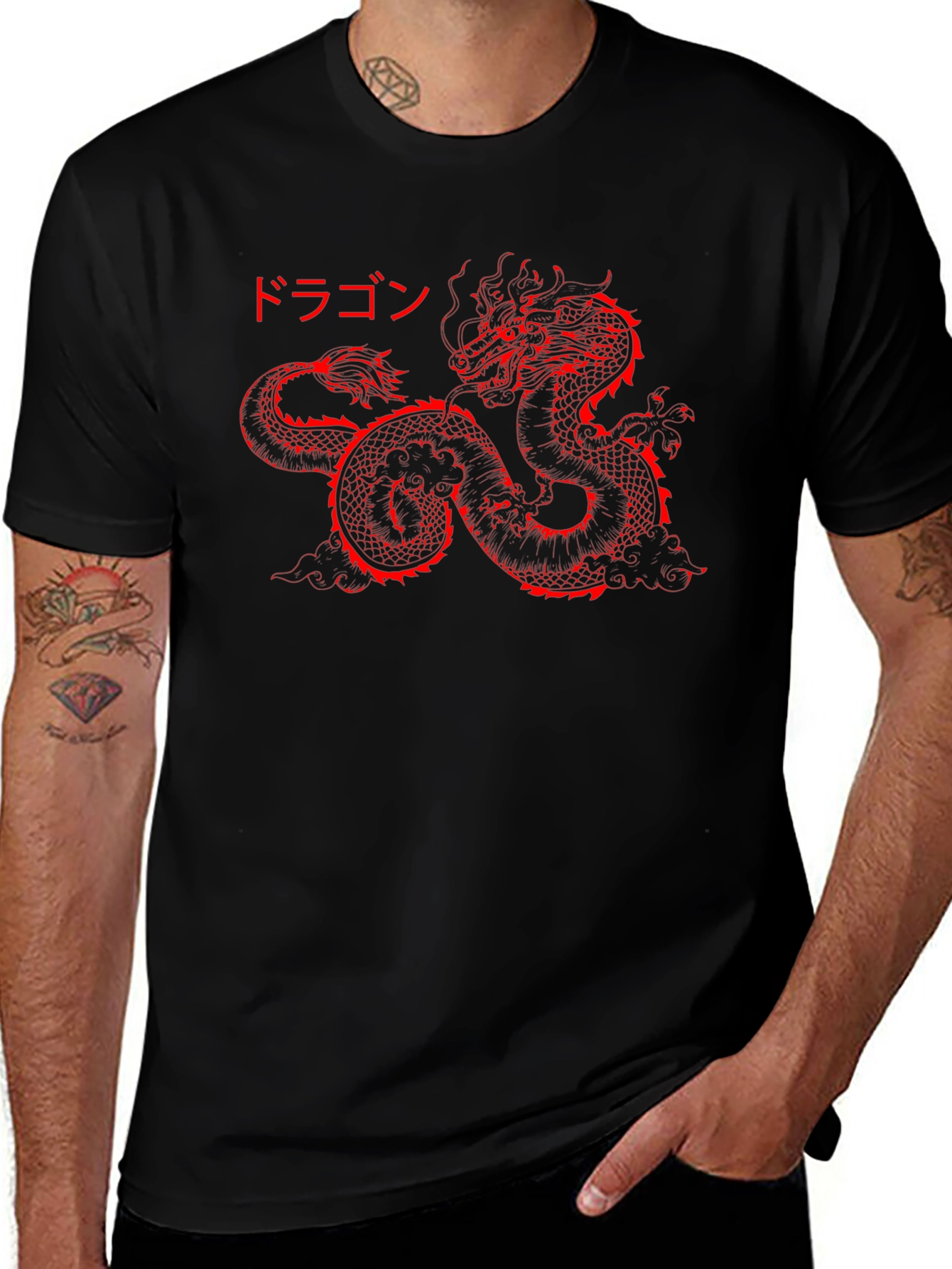 Red Dragon Graphic Black T-Shirt