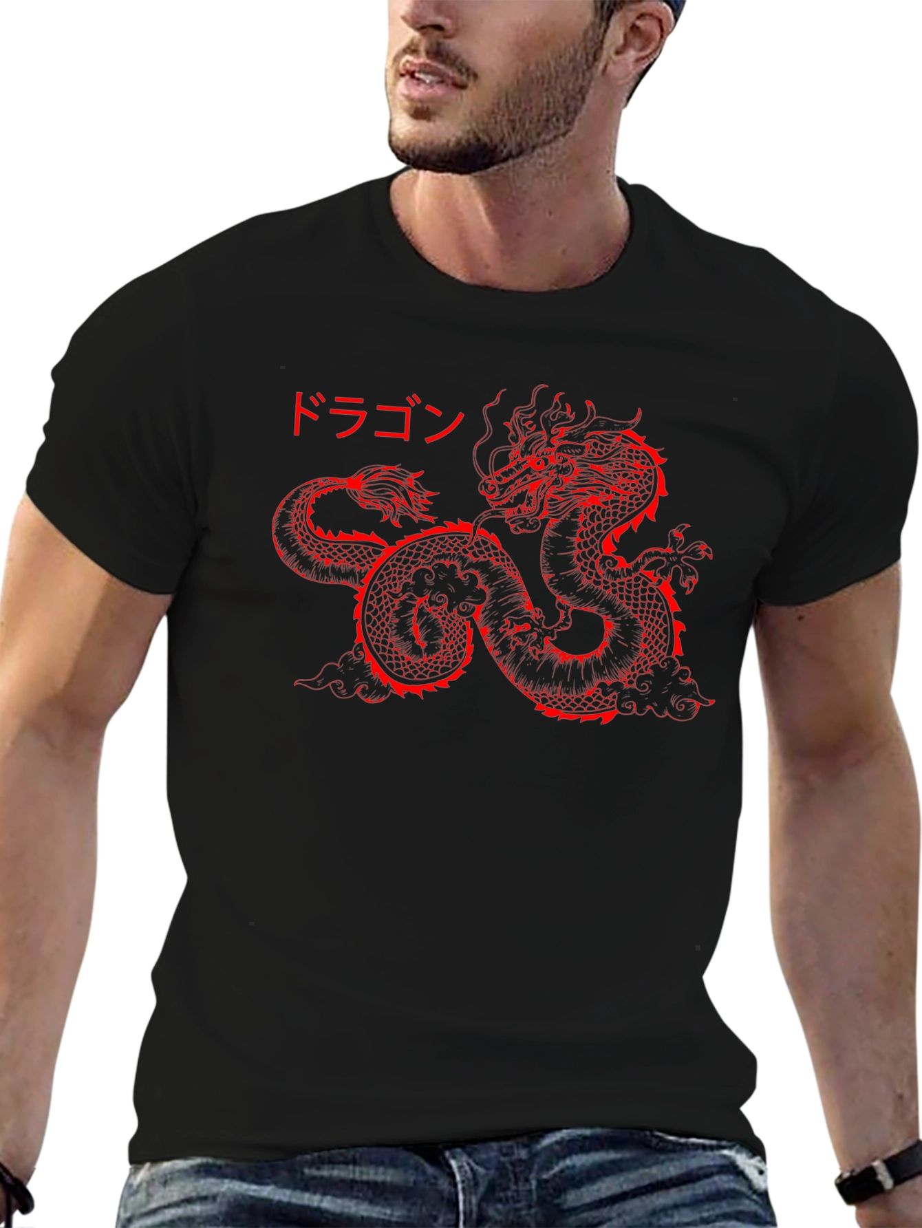 Red Dragon Graphic Black T-Shirt
