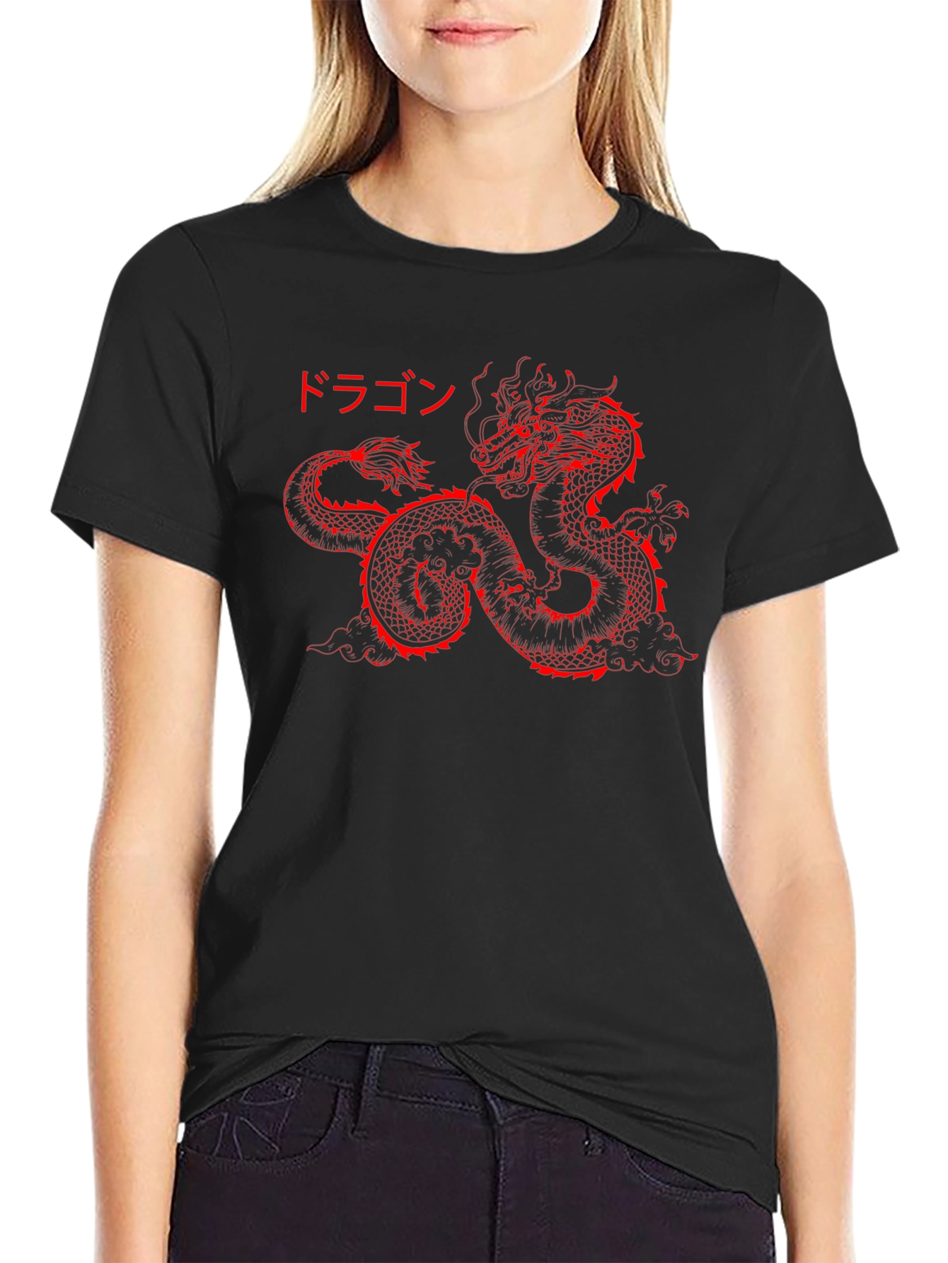 Red Dragon Graphic Black T-Shirt